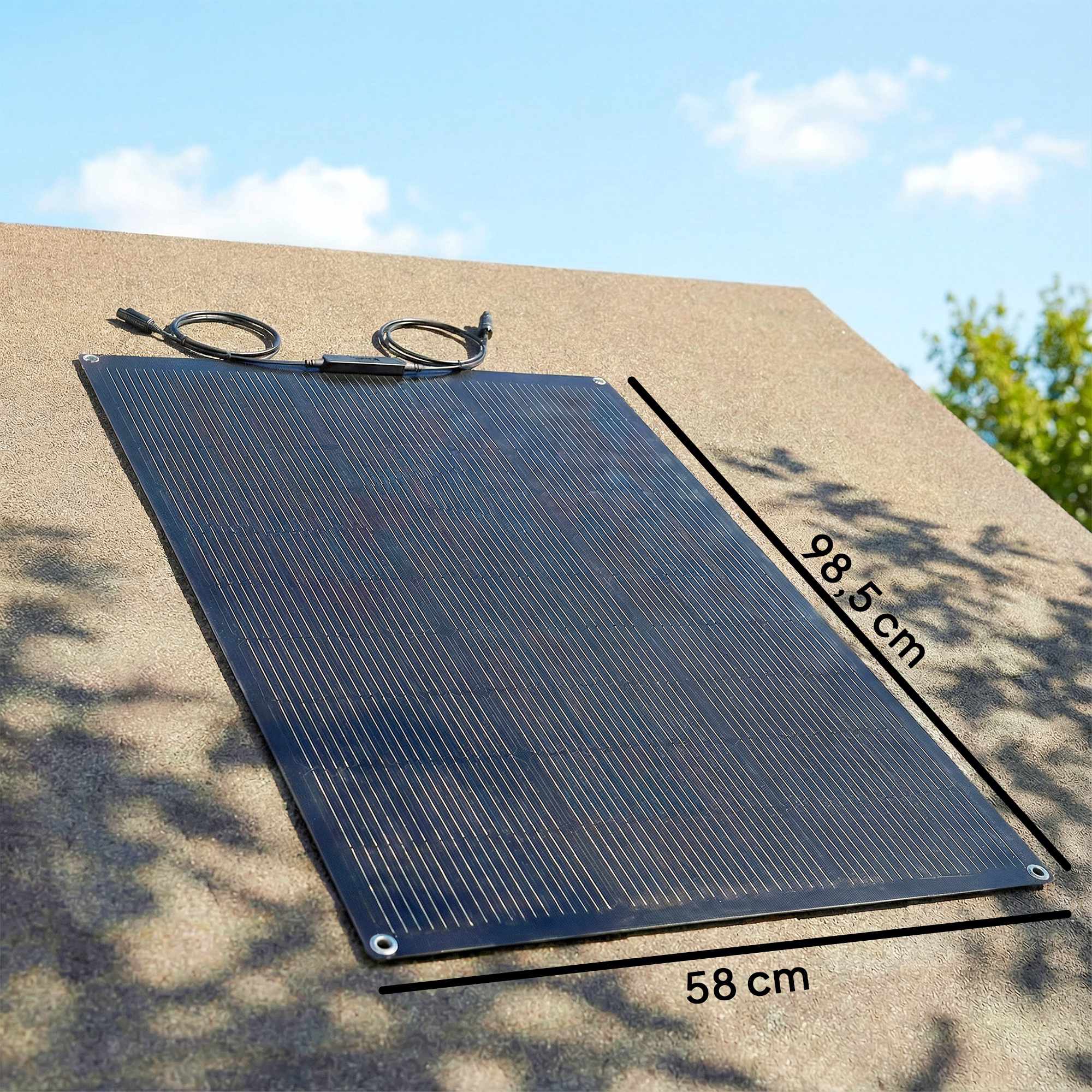 100W flexibel solpanel, 24,6 % effektivitet, dubbel USB
