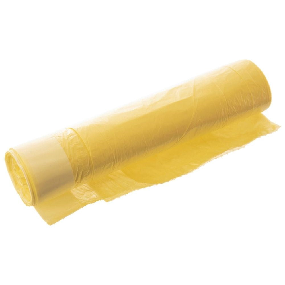 10 st gula soppåsar 60L HDPE med citrondoft och dragsnöre