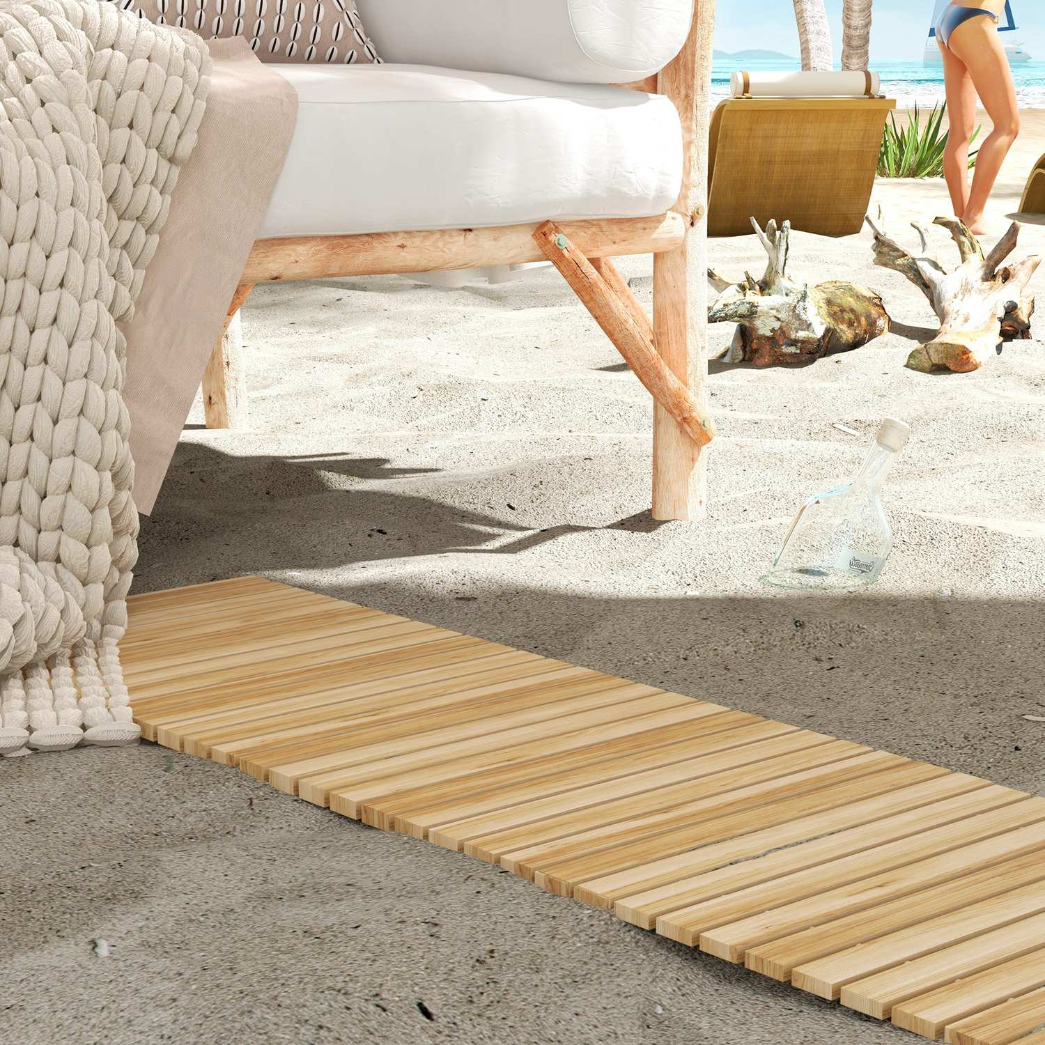 120 Cm Dekorativ trädgårdsstig i trä – väderbeständig gran