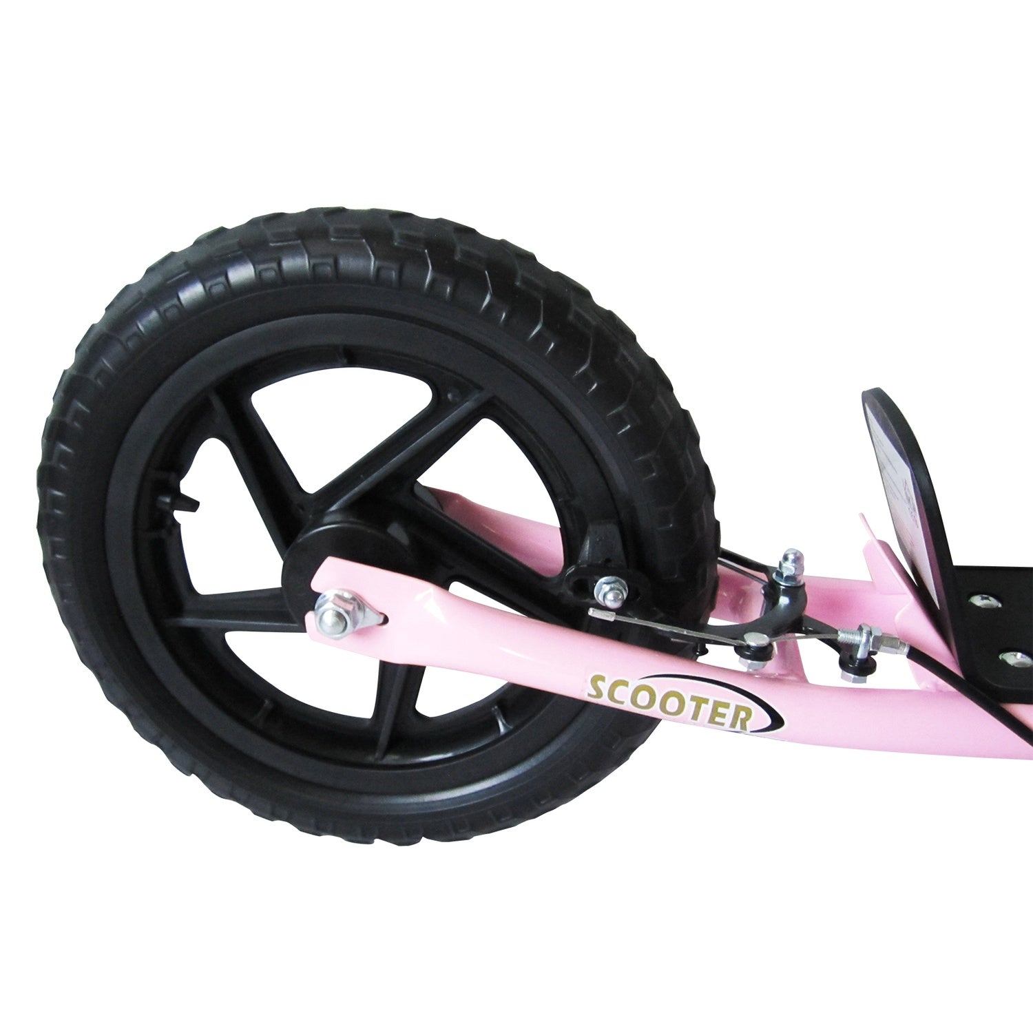 12-tums sparkcykel för barn med bakbroms, rosa