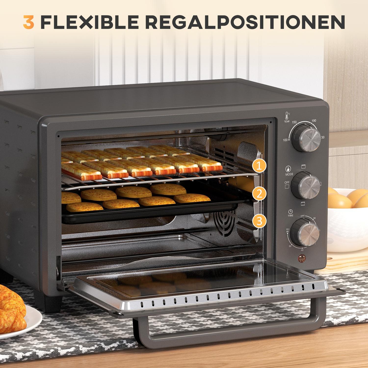 21L Miniugn – 1400W, Timer & Temp Control, Rostfritt stål