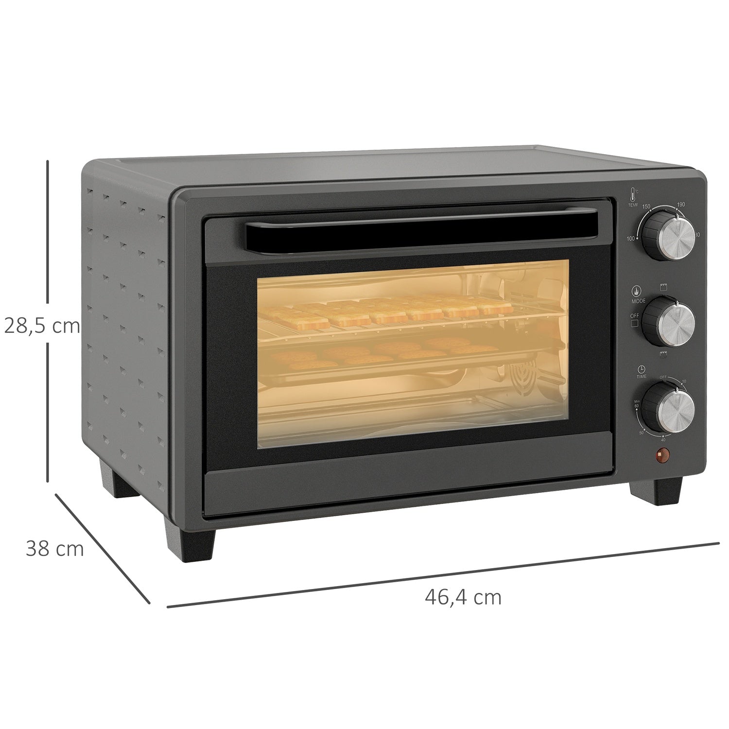 21L Miniugn – 1400W, Timer & Temp Control, Rostfritt stål