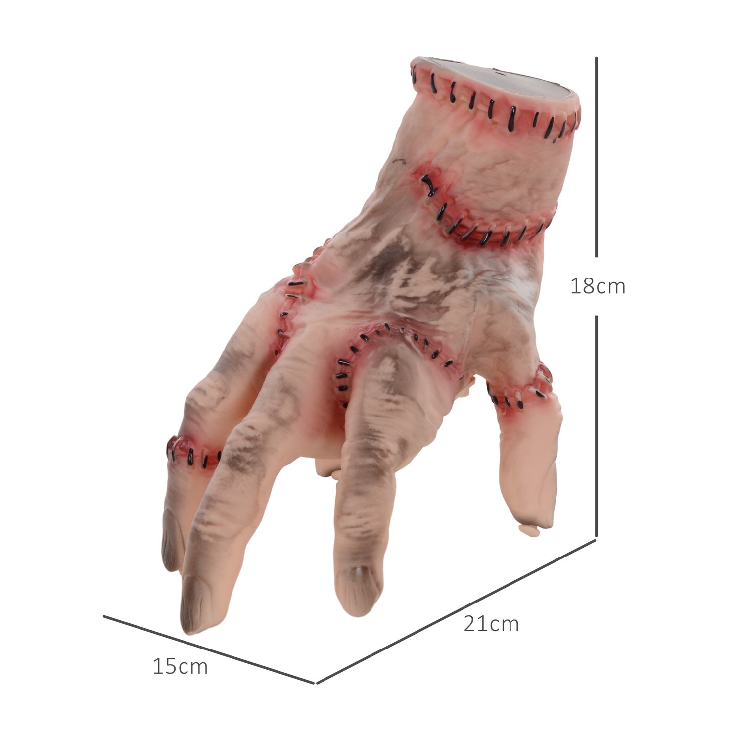 Realistisk 21 cm Halloween Scar Hand Prop med action och ljud