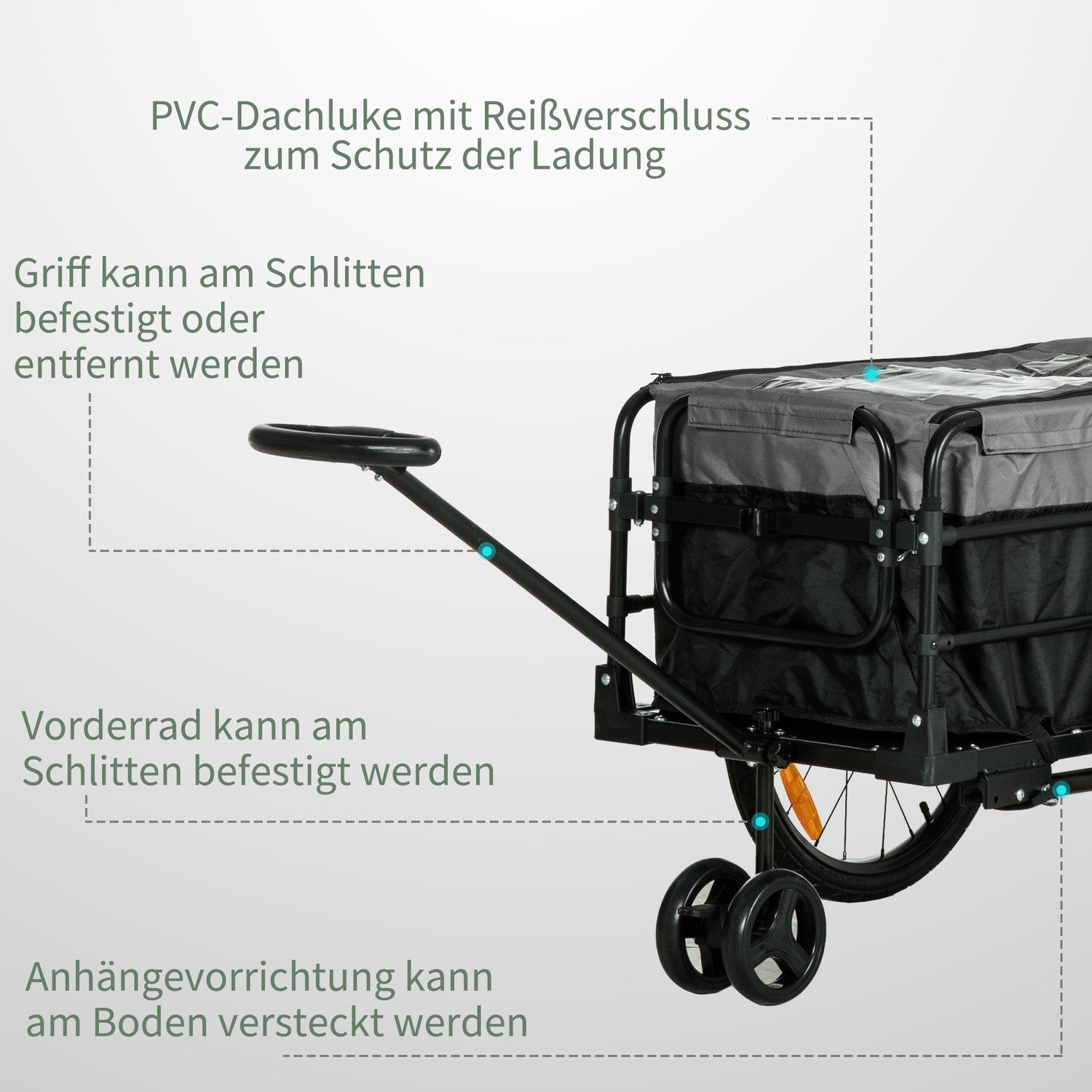2-i-1 cykelvagn med 20"-däck, 40 kg kapacitet