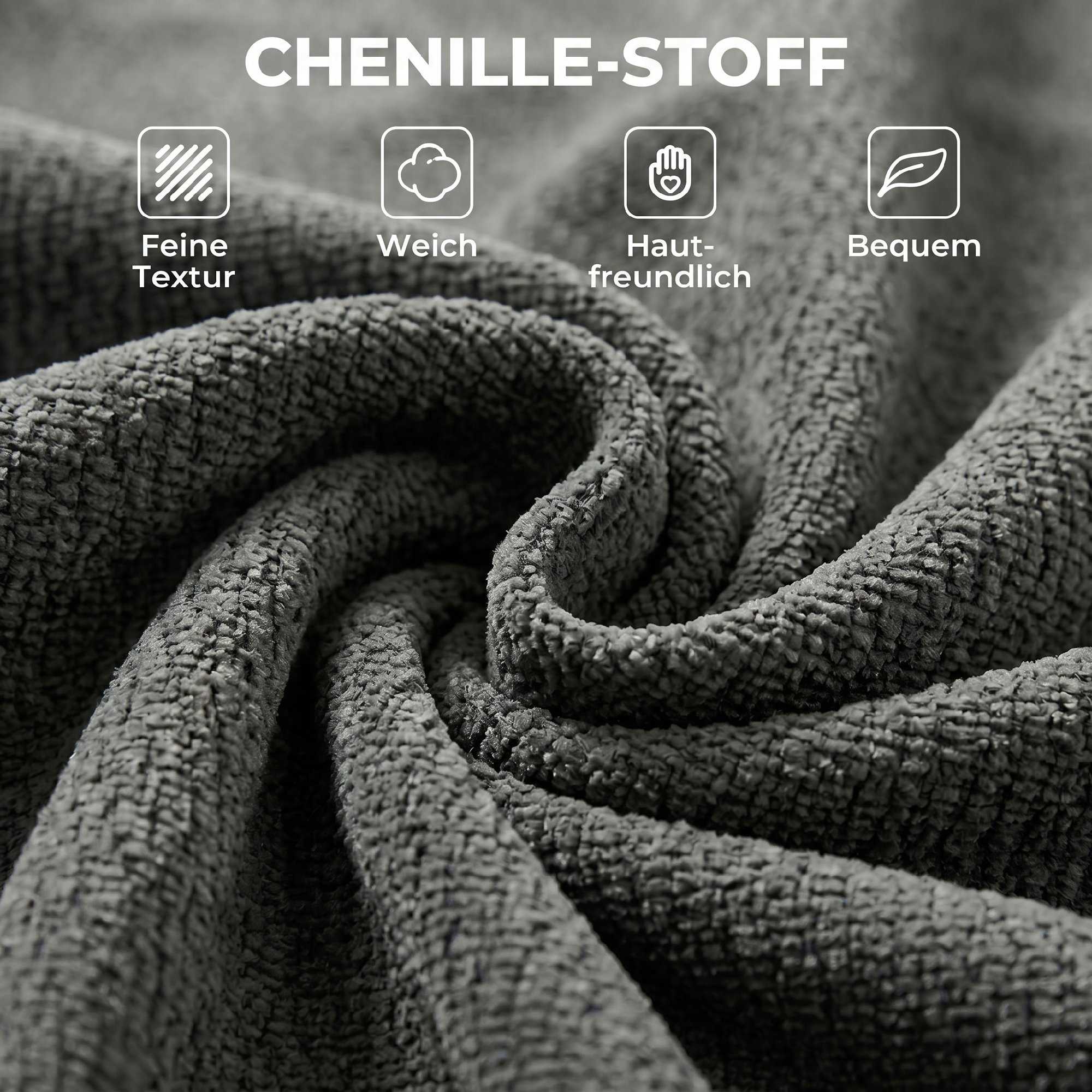 2-i-1 Konvertibel Chenille-golvfåtölj till enkelsäng, grå