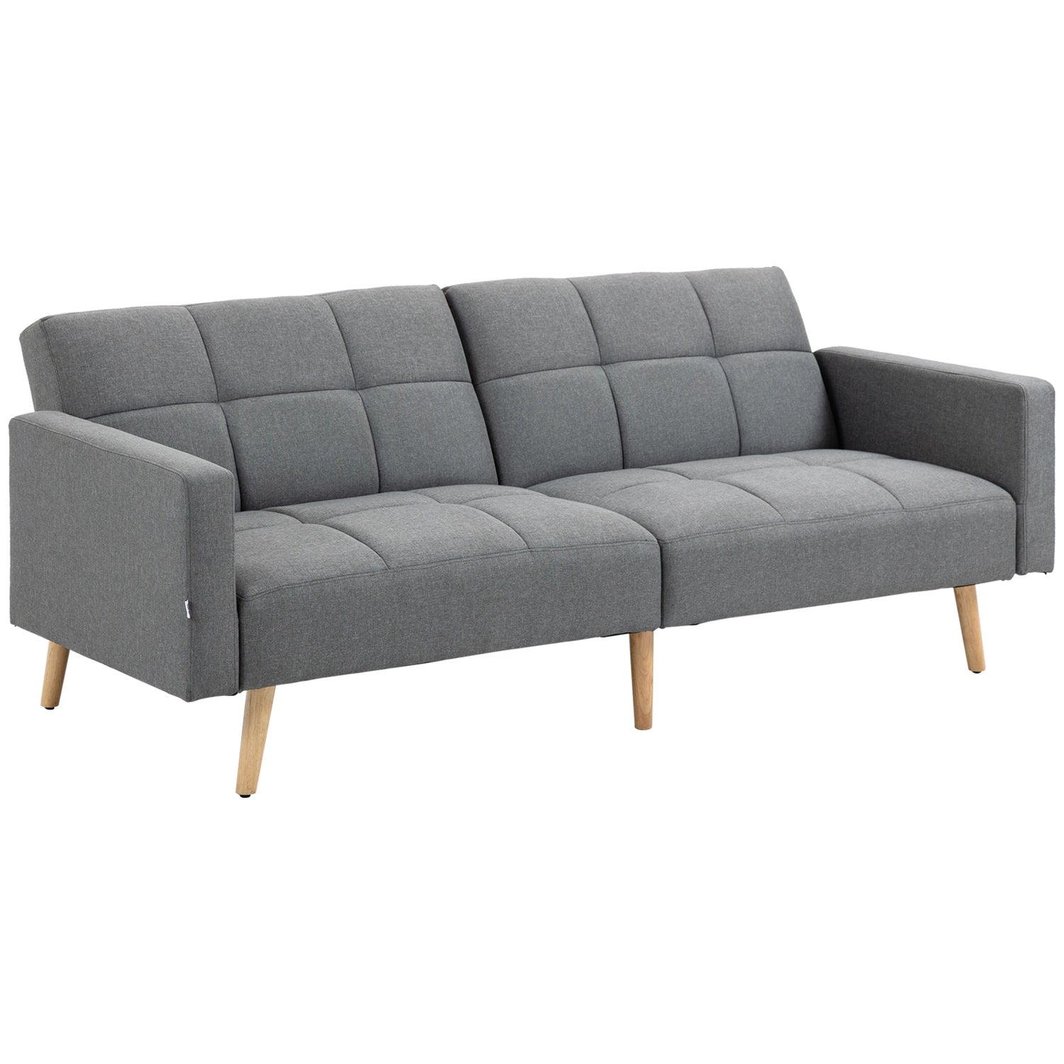 2 i 1 bäddsoffa 205 x 88 cm soffa med sängfunktion, soffa med sittdyna, linne ser grå ut