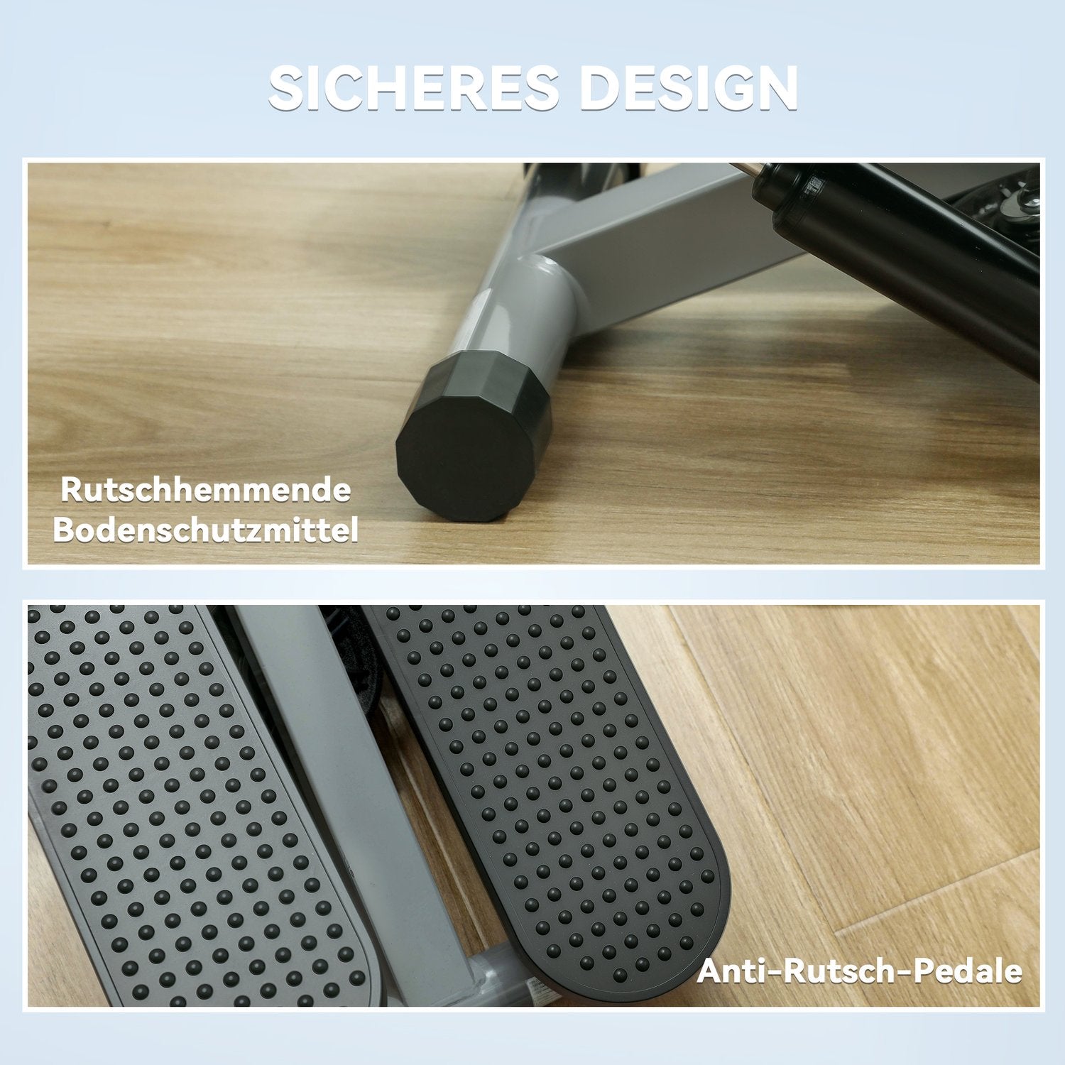 Mini Stepper med Power Ropes & LCD – Upp till 100 kg Kapacitet