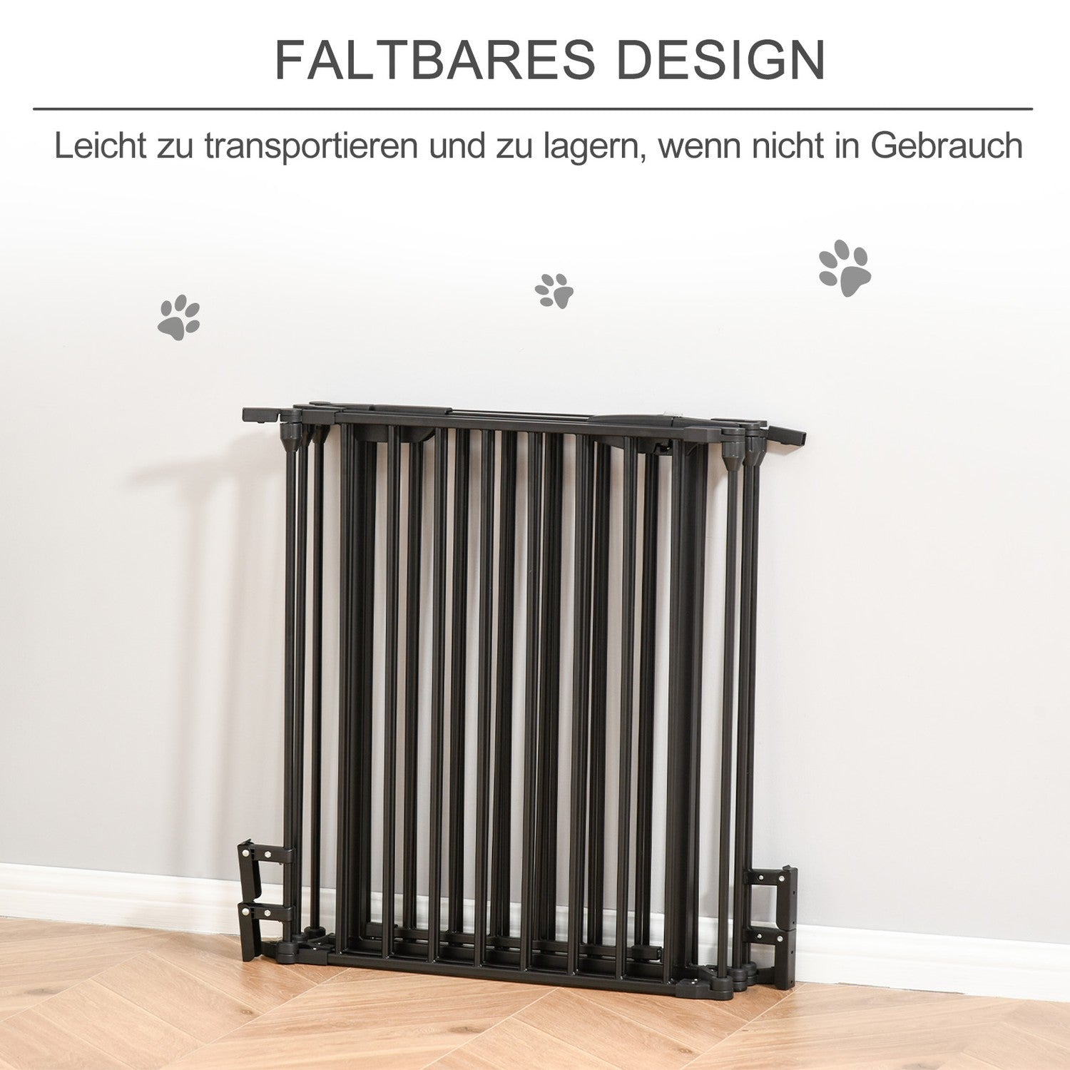 Valplekhage & hopfällbar barriär med dörr, metall, svart