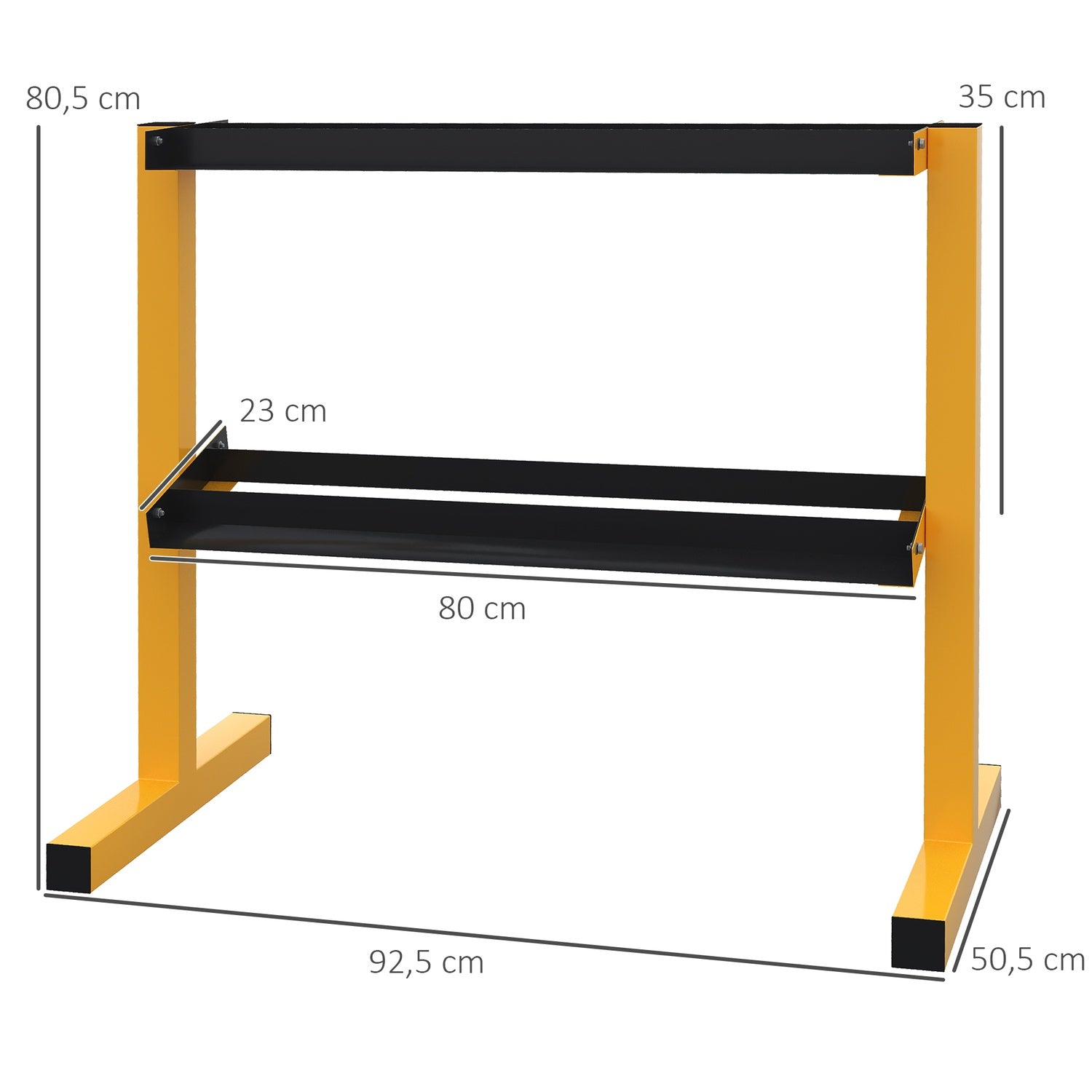 2-lagers hantelställ för 270 kg, styrketräning