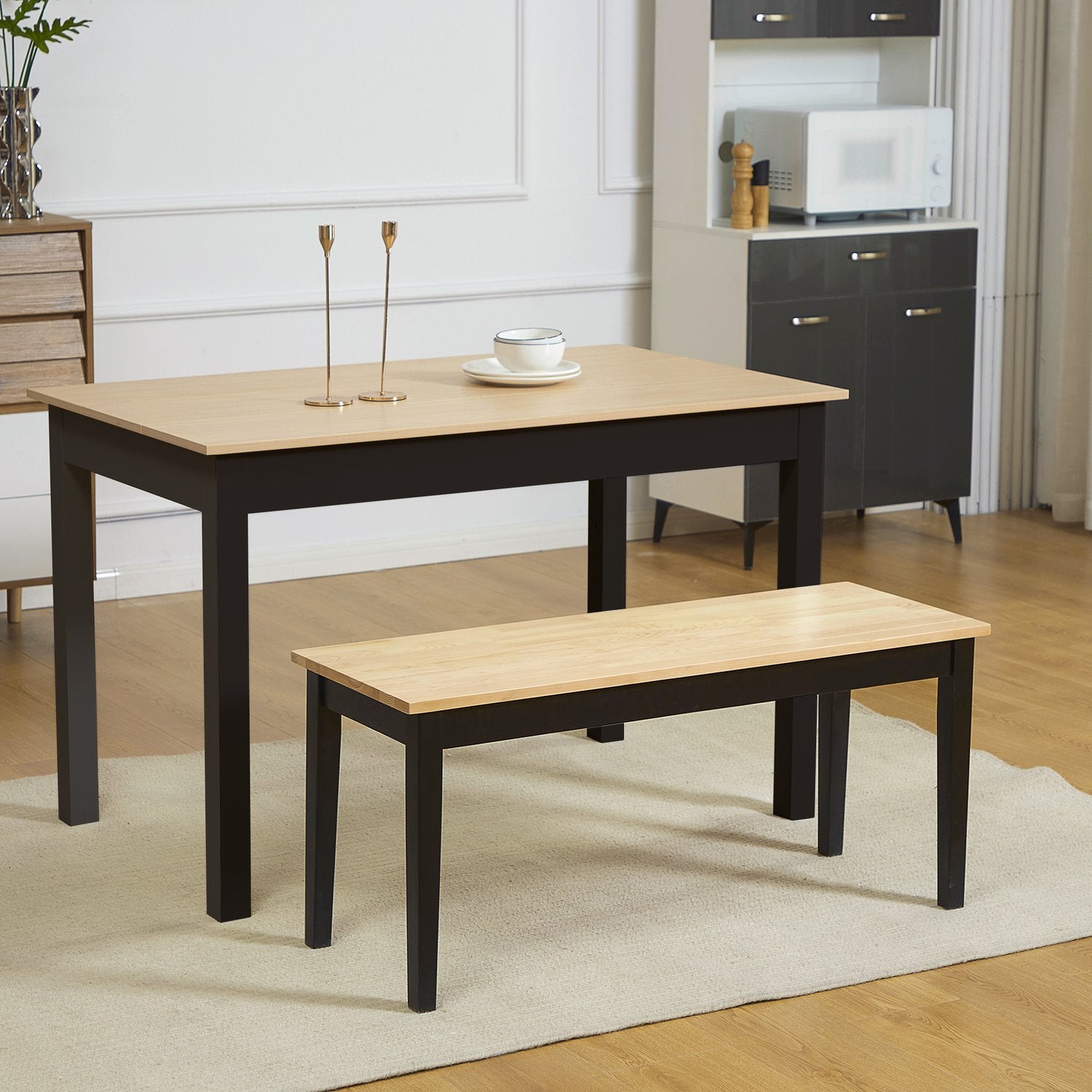 2-sits matsalsbänk i trä, furu, 102x36x45cm, kapacitet 220 kg