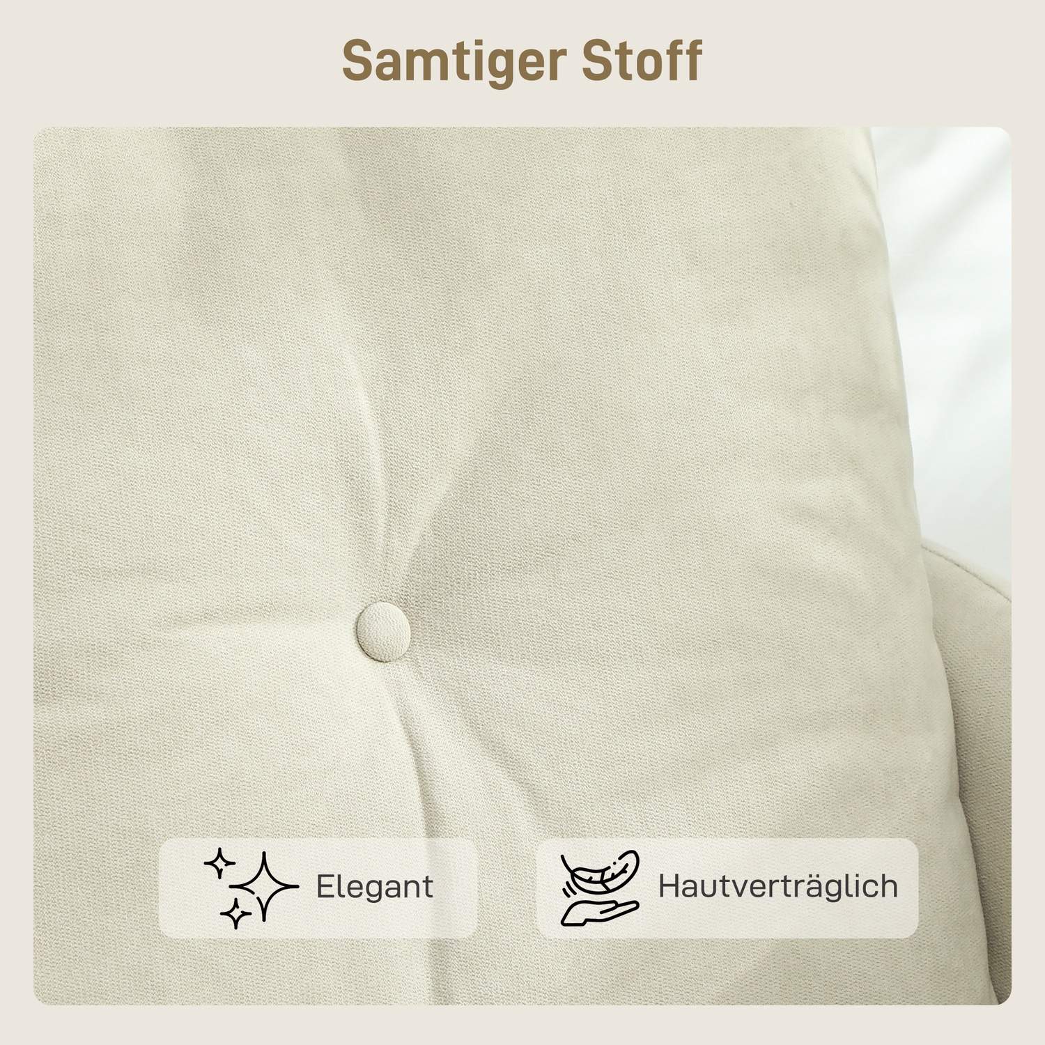 2-sitssoffa, skumdyna, tygöverdrag, krämvit
