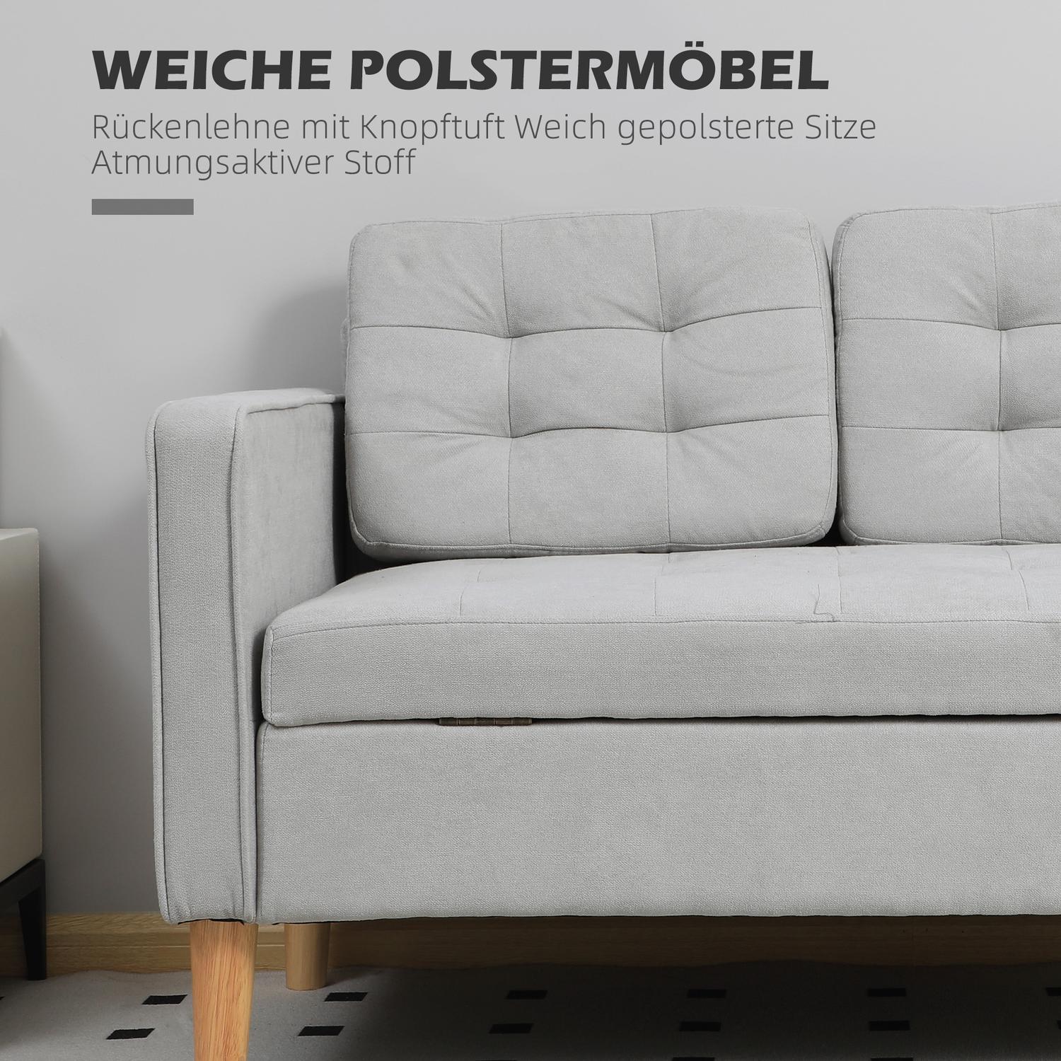 2-sits stoppad soffa med förvaring – Velvet Look