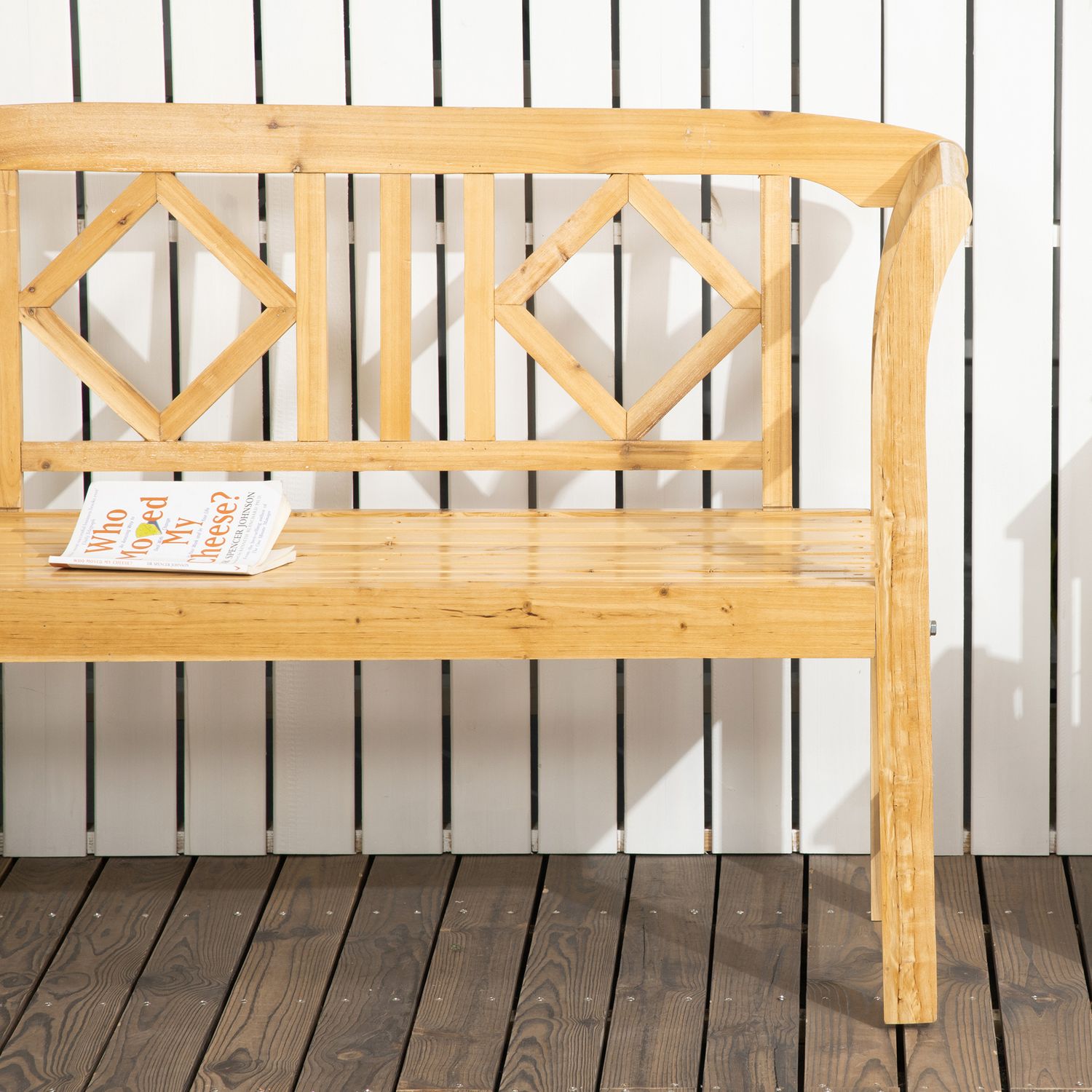 2-sits trädgårdsbänk i trä, väderbeständig, kapacitet 240 kg