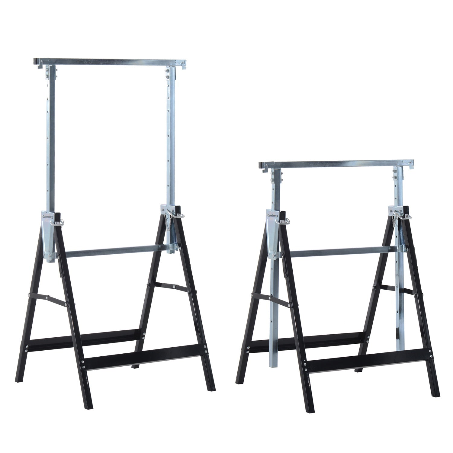 Justerbara fällbara stålbockar – Heavy Duty, Svart