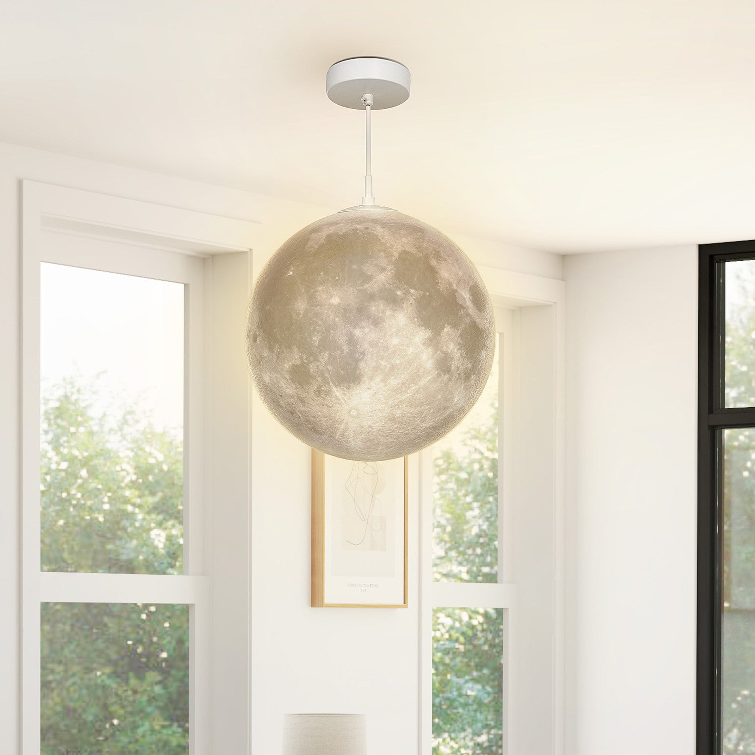 3D Moon Pendel Light med färgbyte och appkontroll