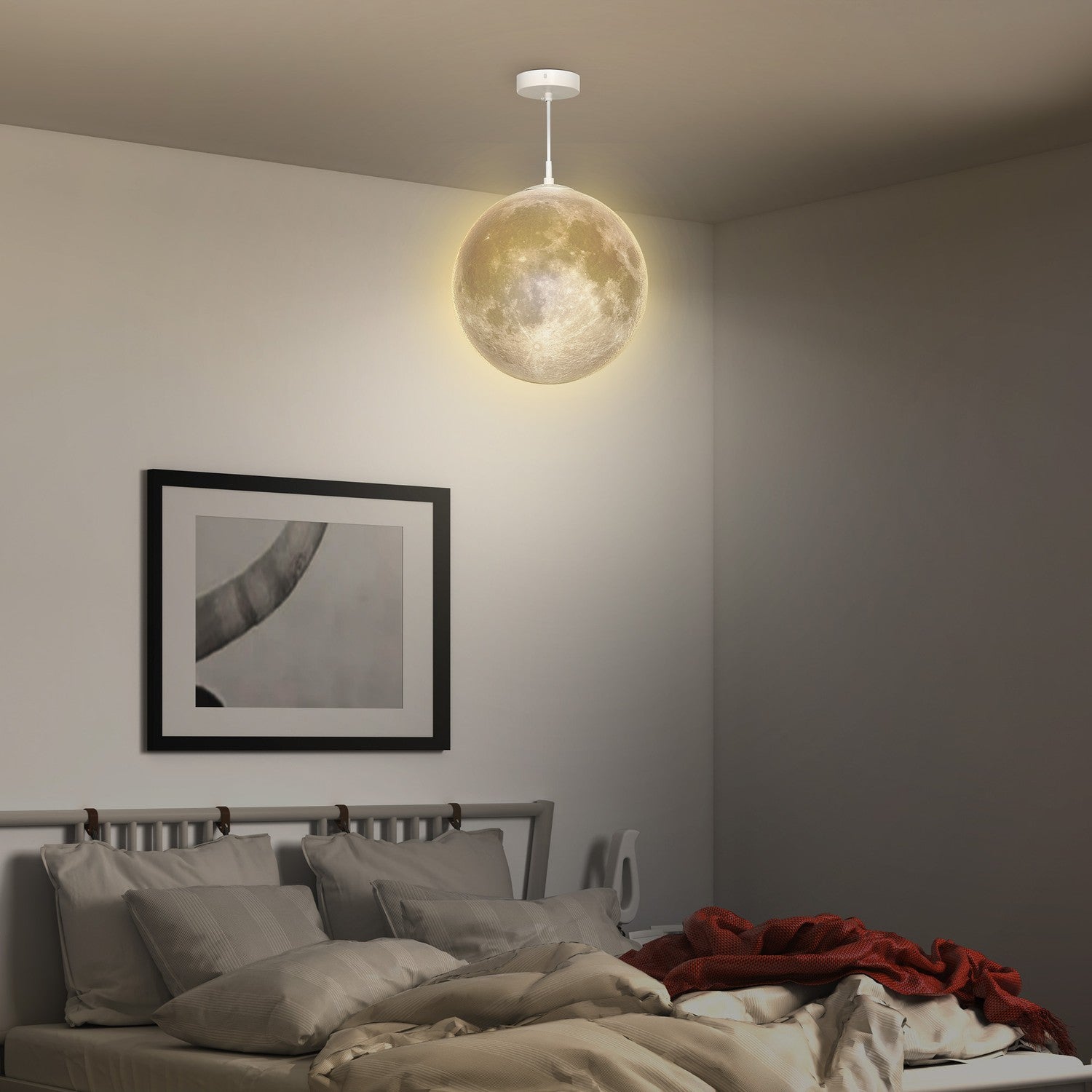 3D Moon Pendel Light med färgbyte och appkontroll