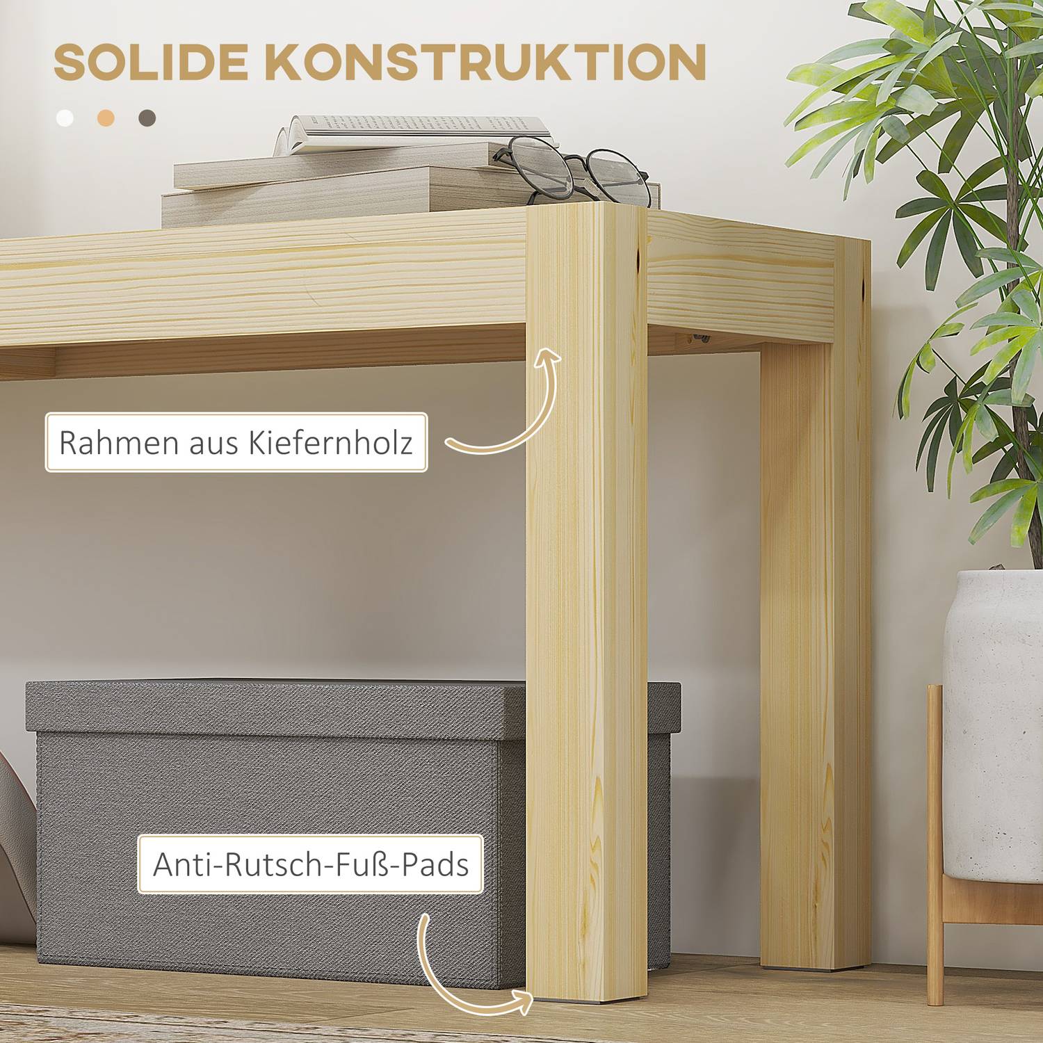 3-sits Köksbänk i furu i lantlig stil, 330 kg kapacitet