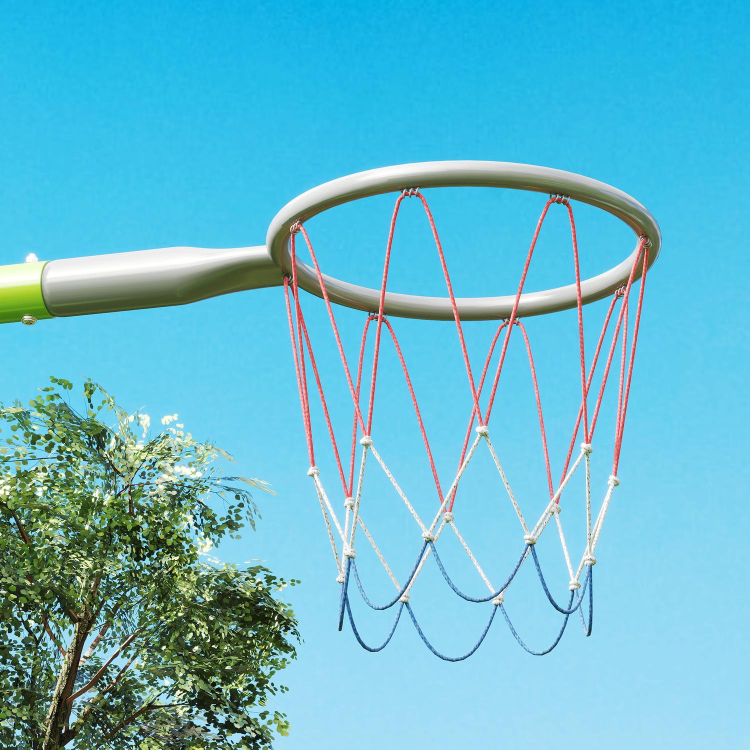 Utomhus 3-i-1 gungset med basketbåge och mål