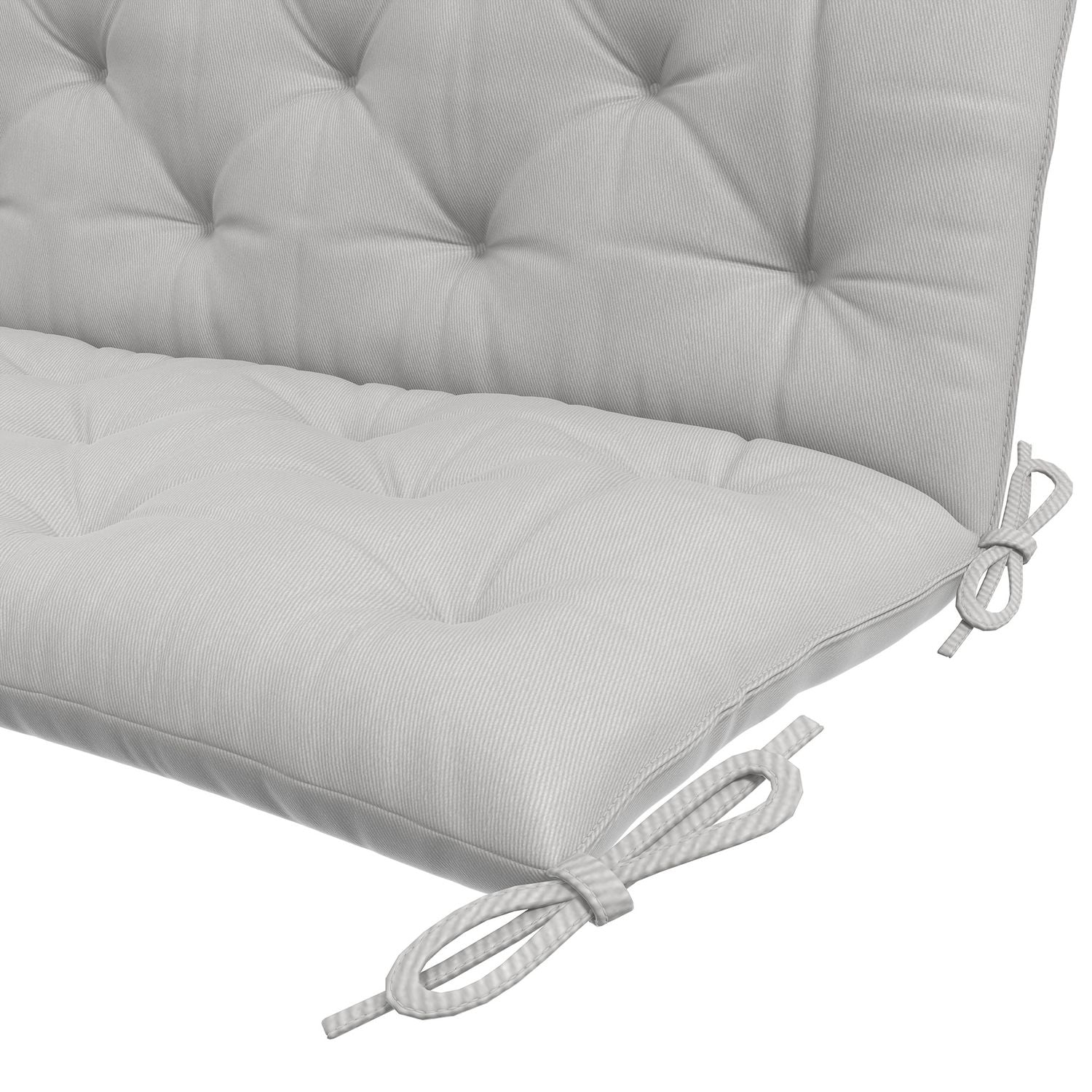 Utomhusbänkskudde, 3-sits, ljusgrå, 150x98x8 cm