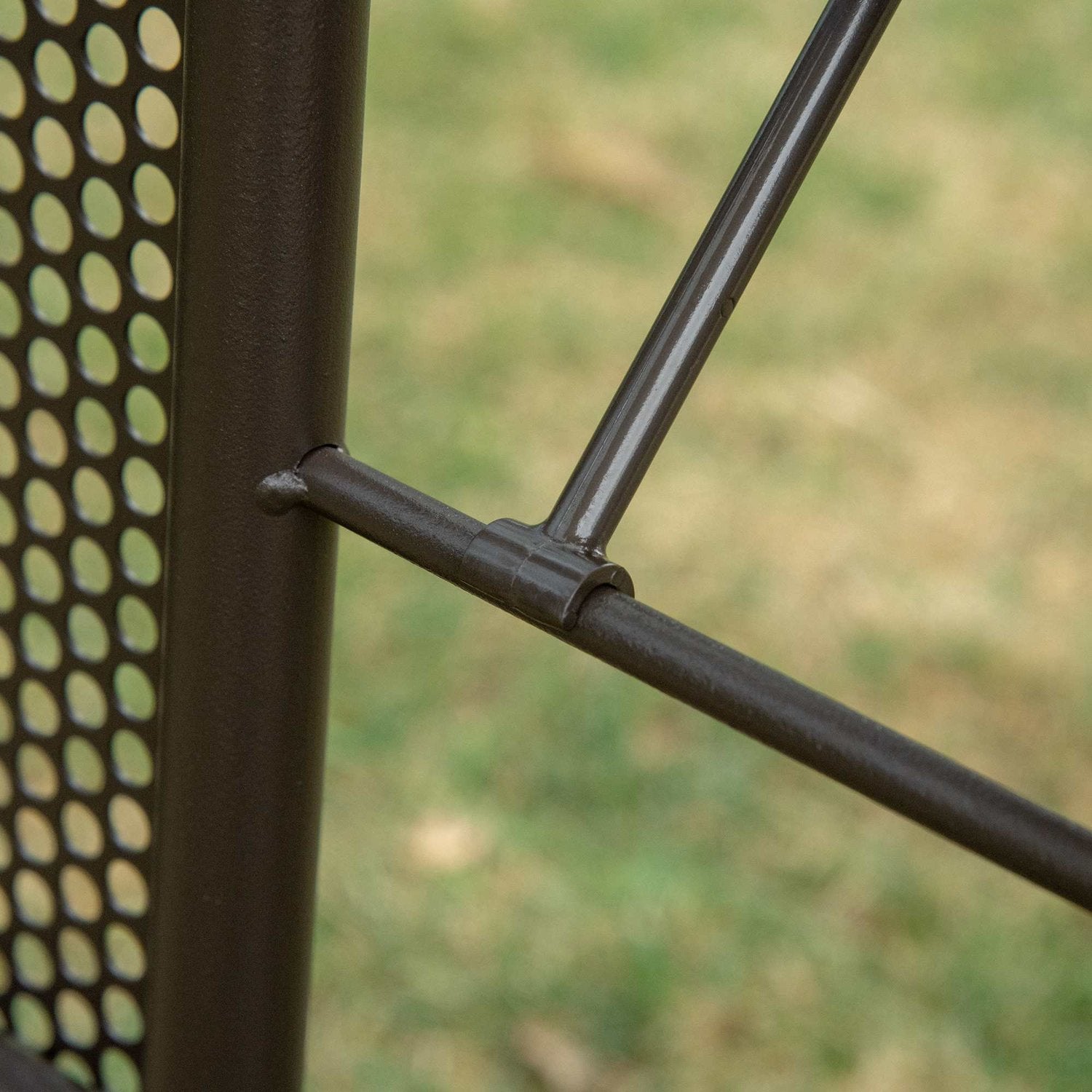 3-sits trädgårdsgunga med kapell, ram i kakimetall