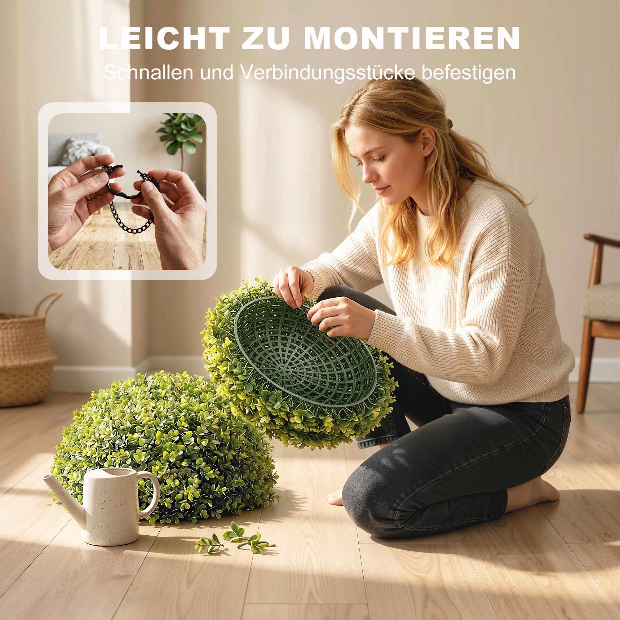52 cm konstgjorda eukalyptusbollar, set om 2, UV-resistenta