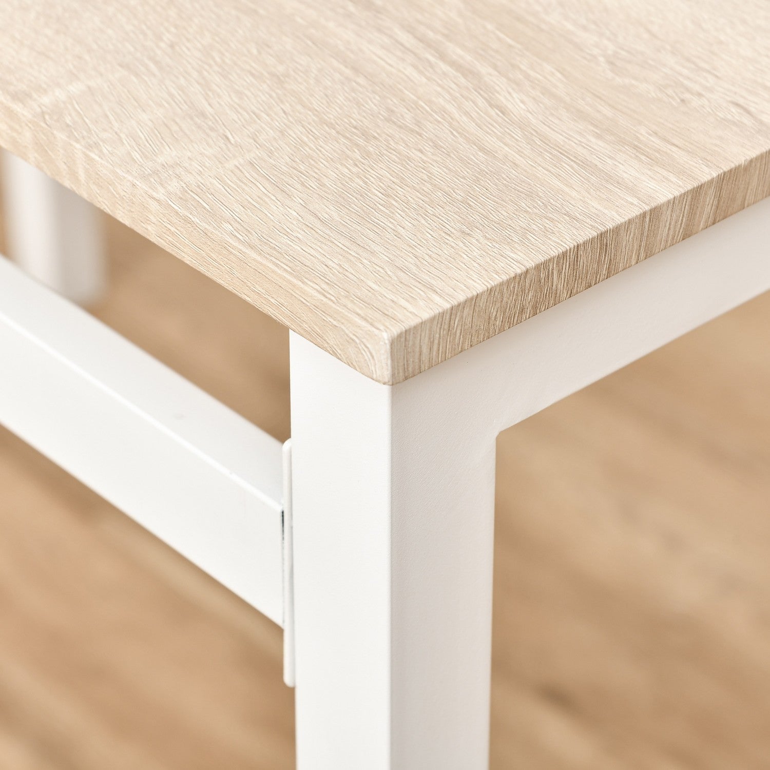5-delad matbordsset, träfibrer MDF & metall, grå/vit