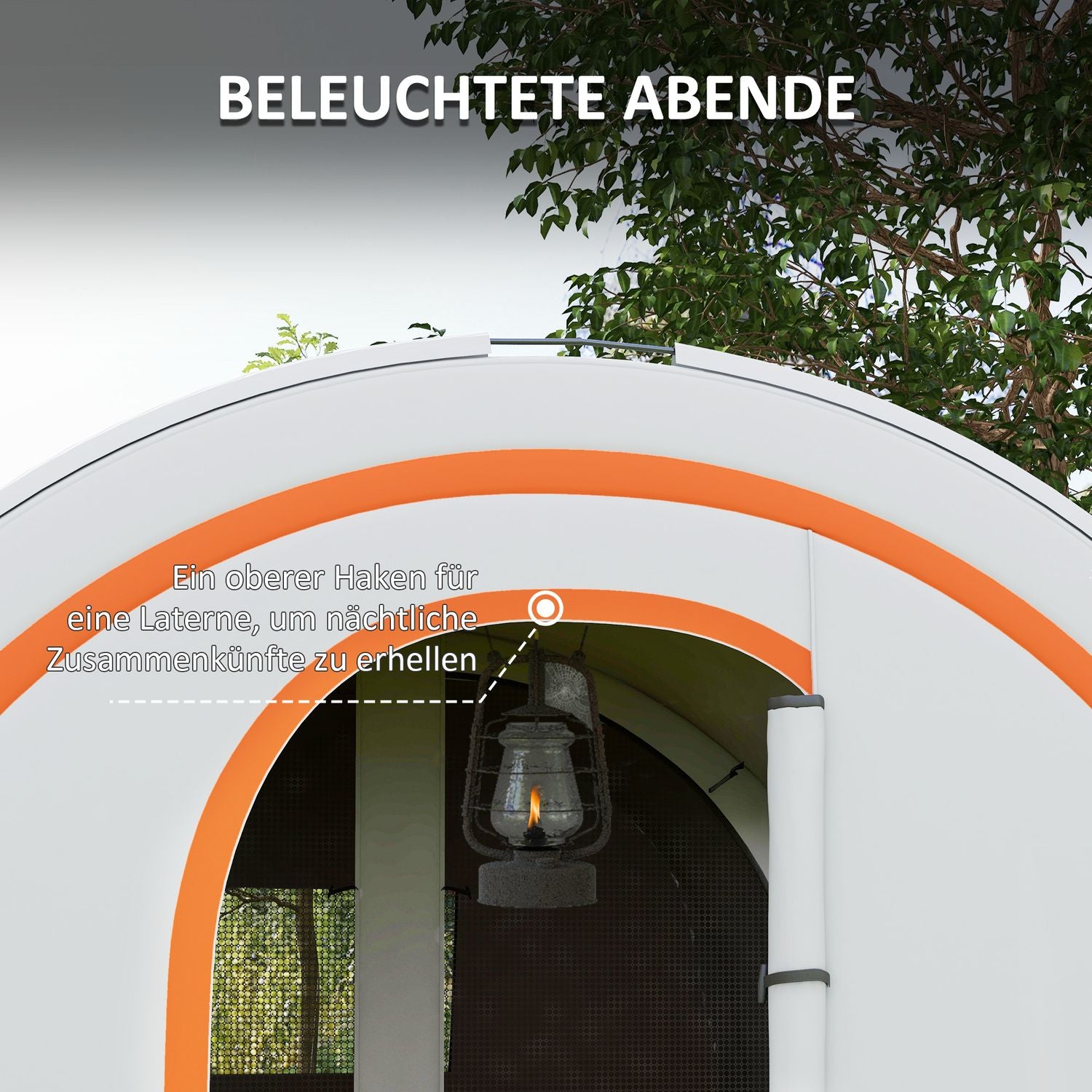 6-personers tunneltält, 2 rum, vattenavvisande, gräddvit