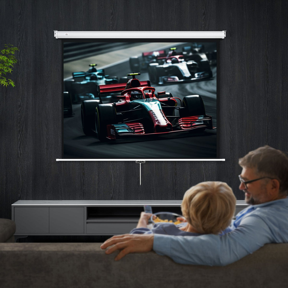 84" 4:3-projektorduk, 4K HD, vegg-/takmontering
