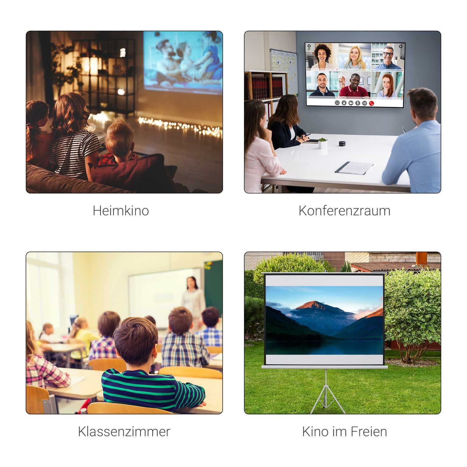 84"" stativ projektorskärm, 4:3 justerbar för hem och kontor