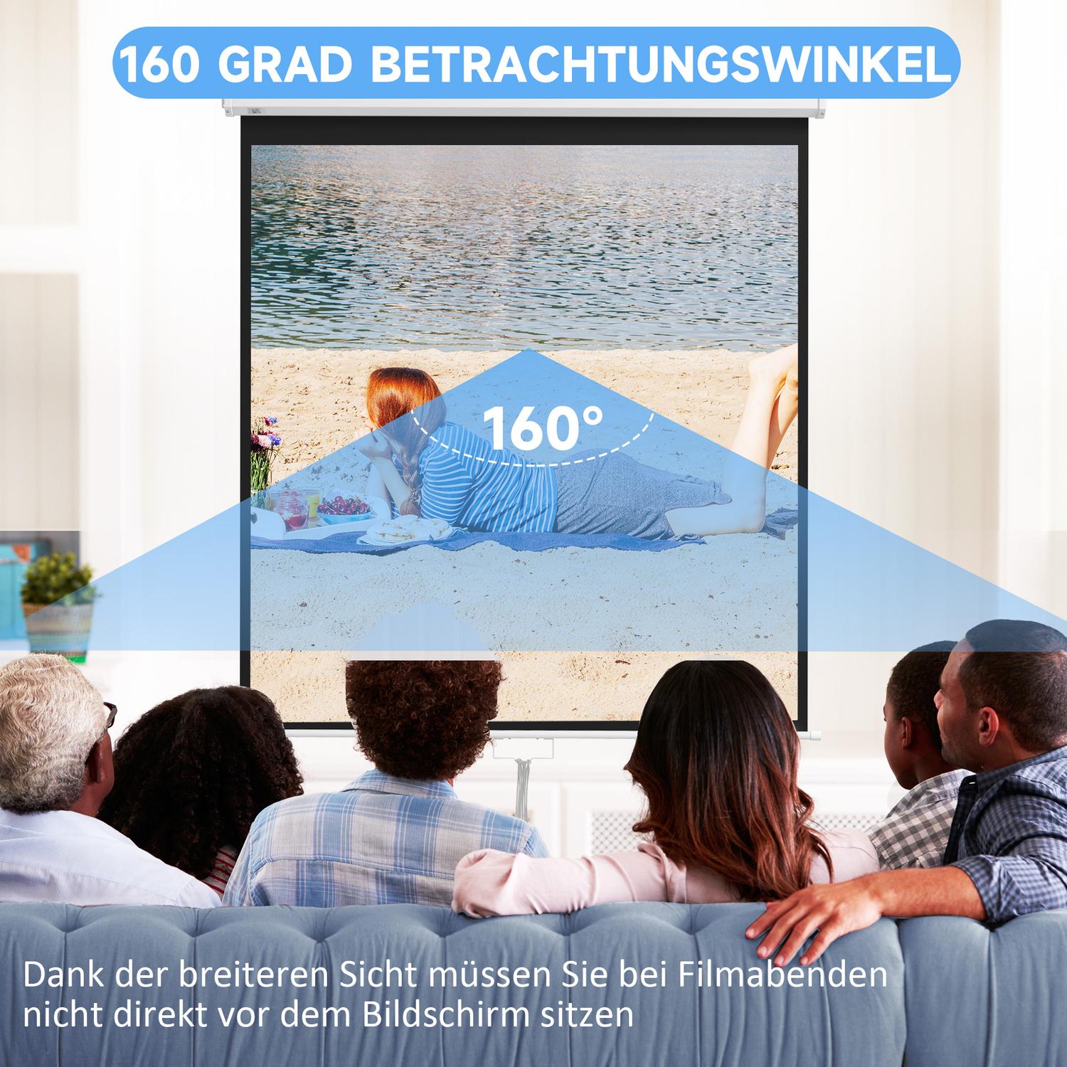 85-tums 4K HD-projektorskärm, 1:1-förhållande, 160° vy