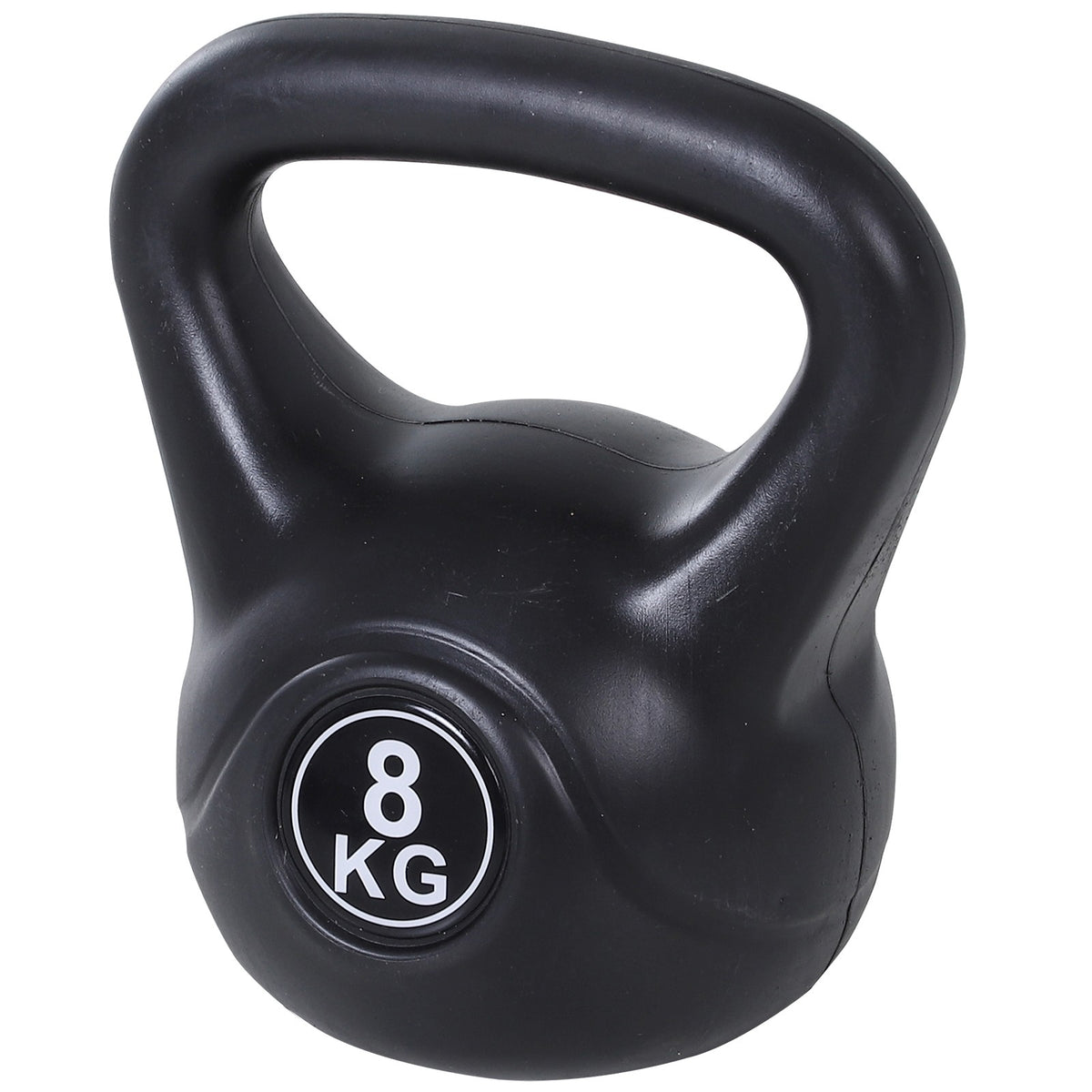8 kg Kettlebell, Sandfylld, Svart, Nybörjarvänlig