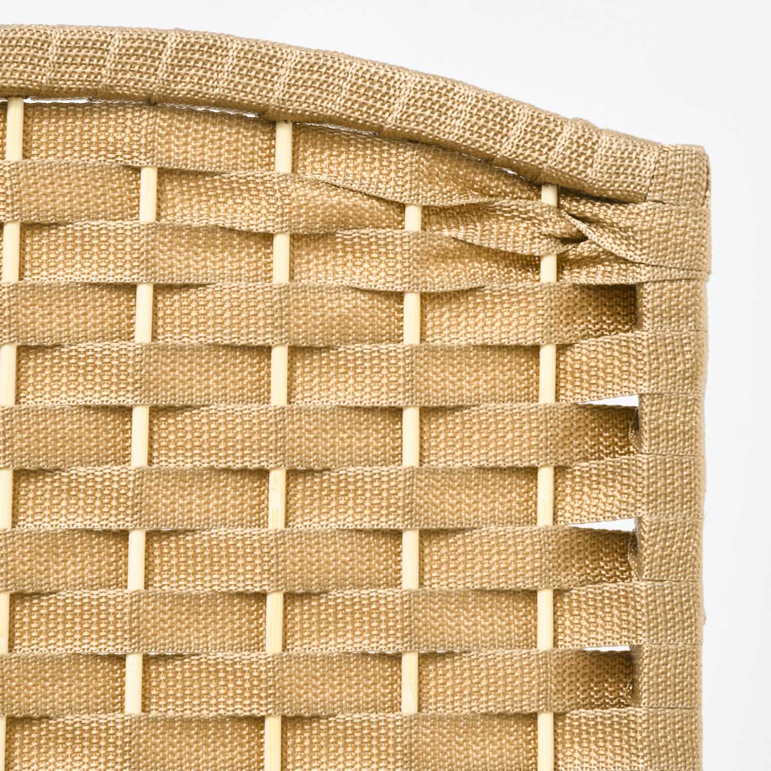 8-panels fällbar rumsavdelare, polypropen, naturligt trä