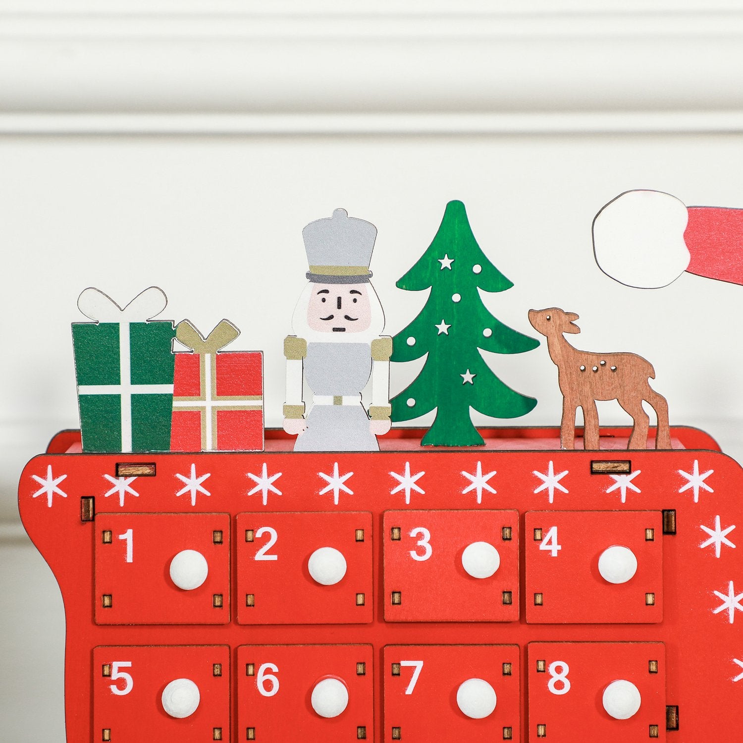 Adventskalender DIY Kit – 24 lådor, MDF, Röd