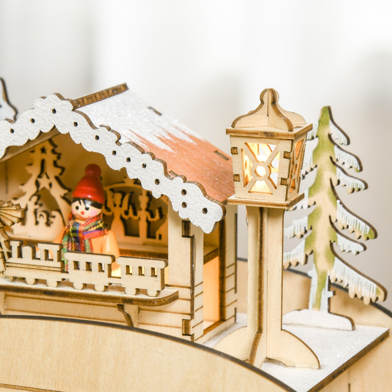 Adventskalender med 24 LED-upplysta lådor, Slädeformad
