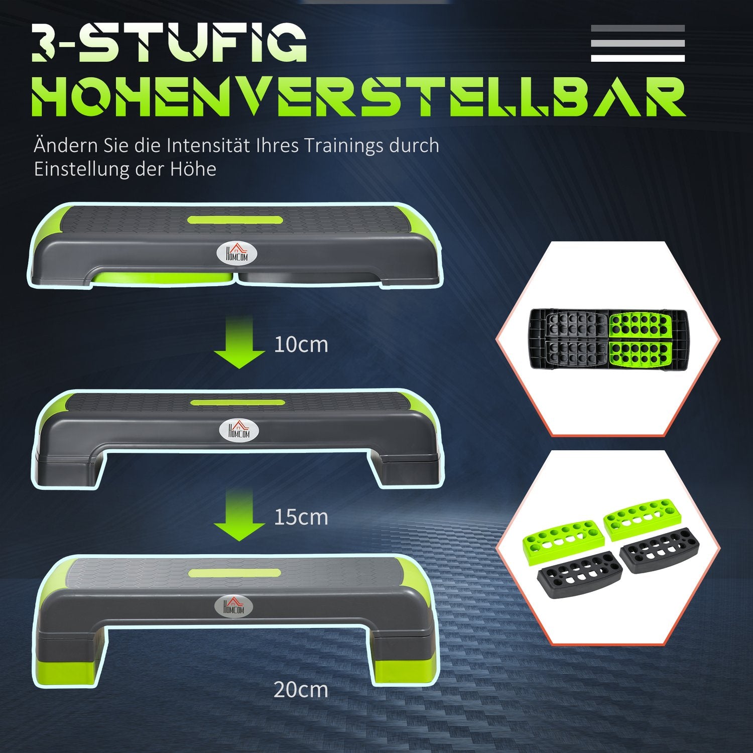 Höjdjusterbar Aerobic Stepper för effektiv träning