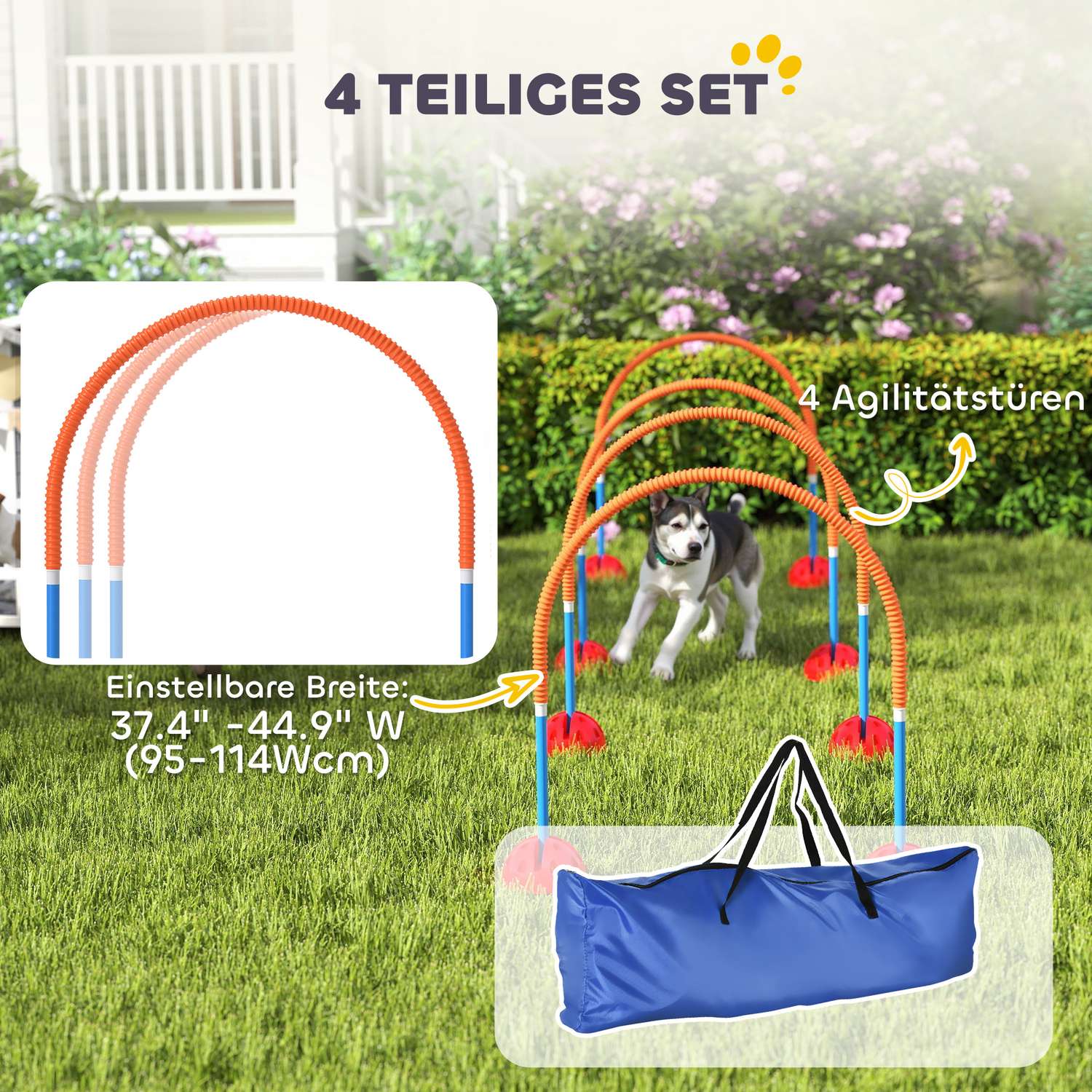Dog Agility Set – 5-delat justerbart träningspaket