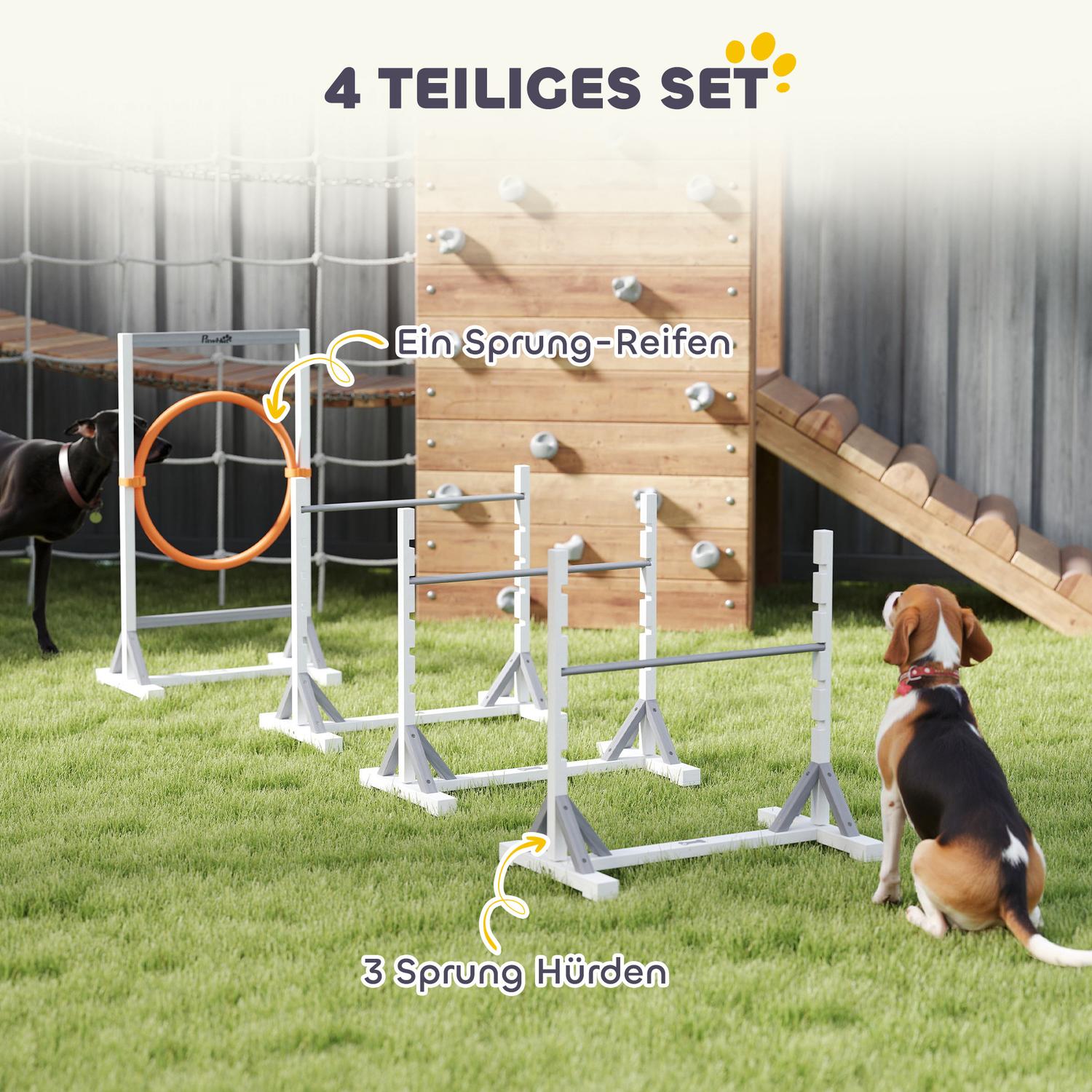 Dog Agility Set – 4-delade, höjdjusterbara häckar