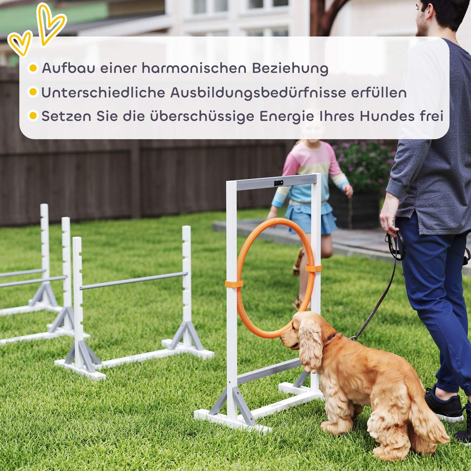 Dog Agility Set – 4-delade, höjdjusterbara häckar