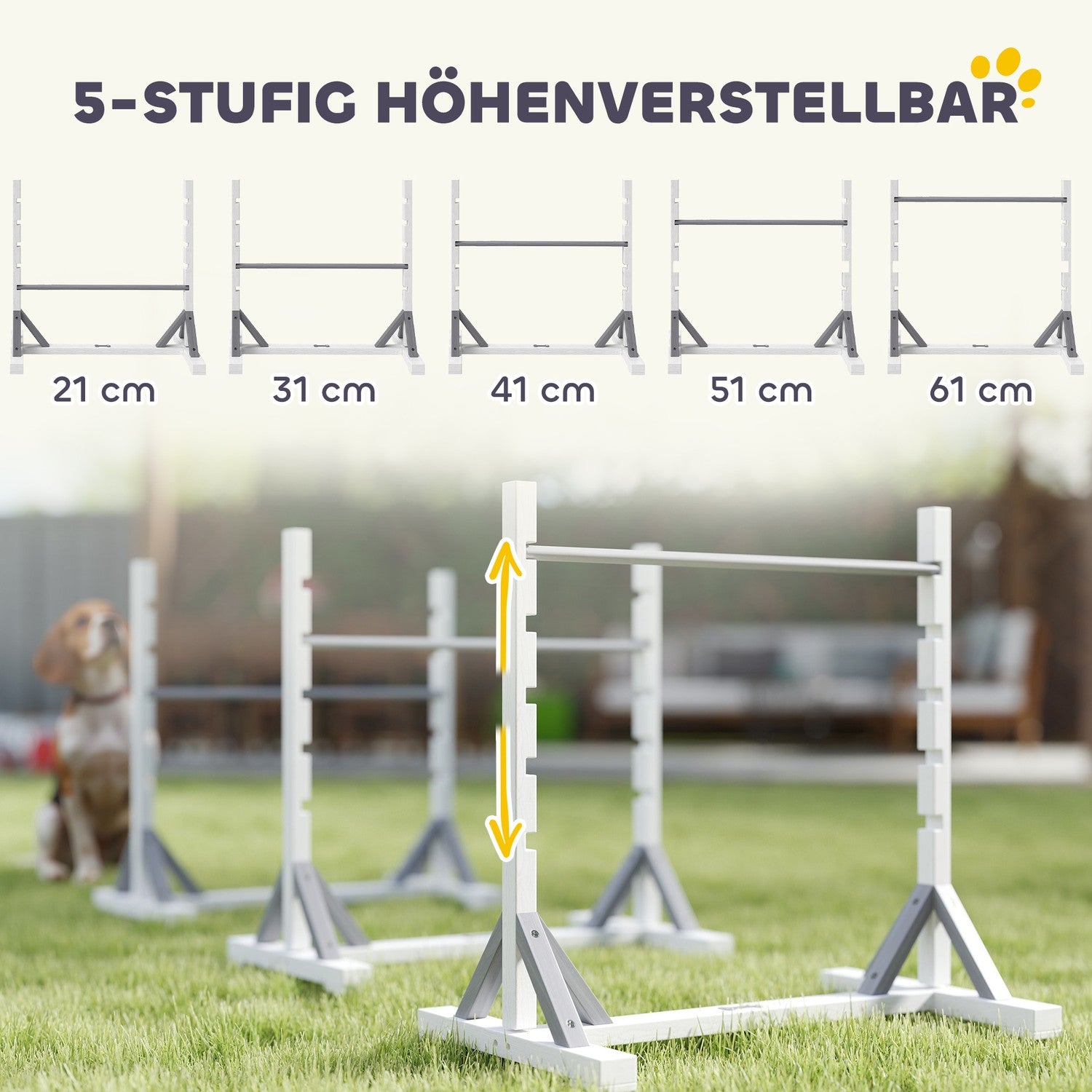 Dog Agility Set – 4-delade, höjdjusterbara häckar