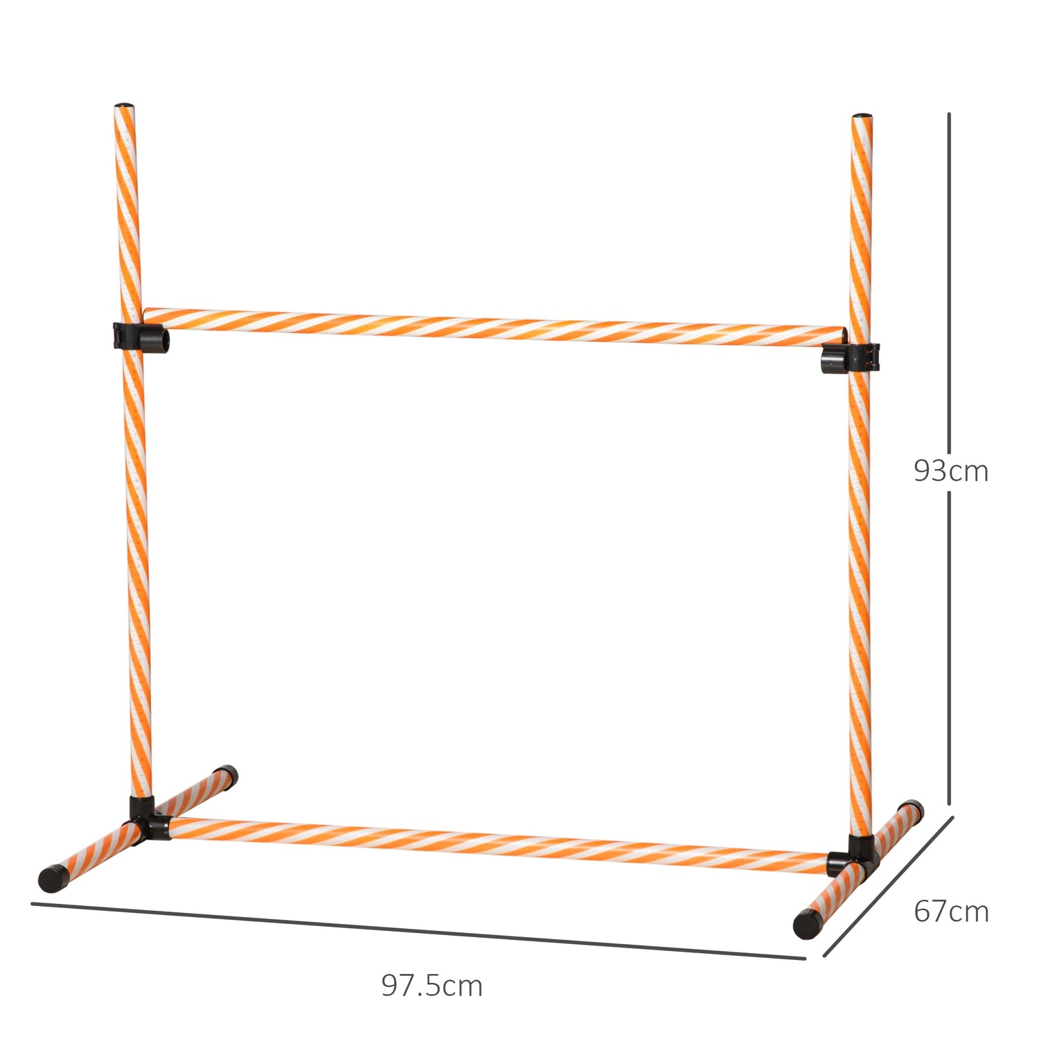 Agilityträningsset för hundar, orange – stavar, visselpipa & väska