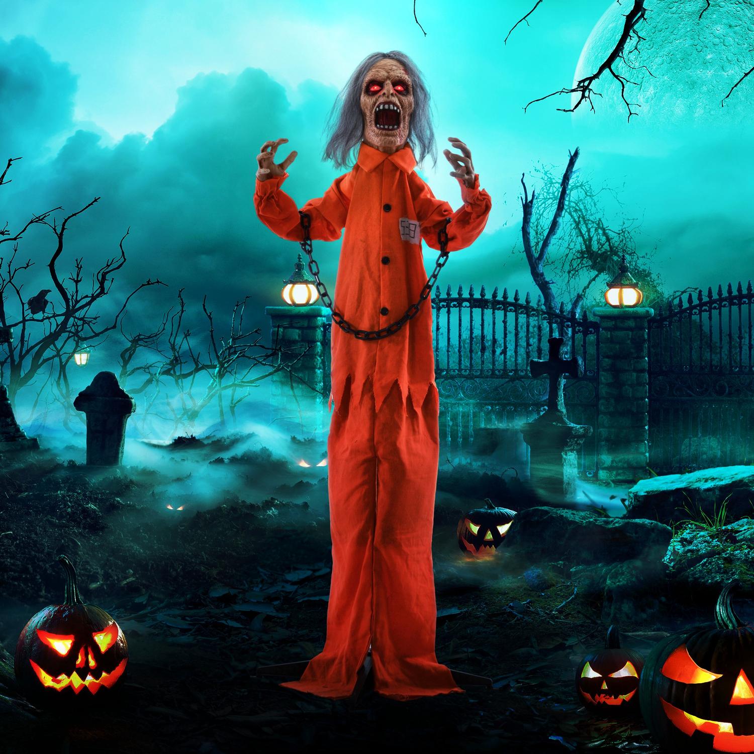Animerad Halloween-dekoration med ljud- och ljuseffekter