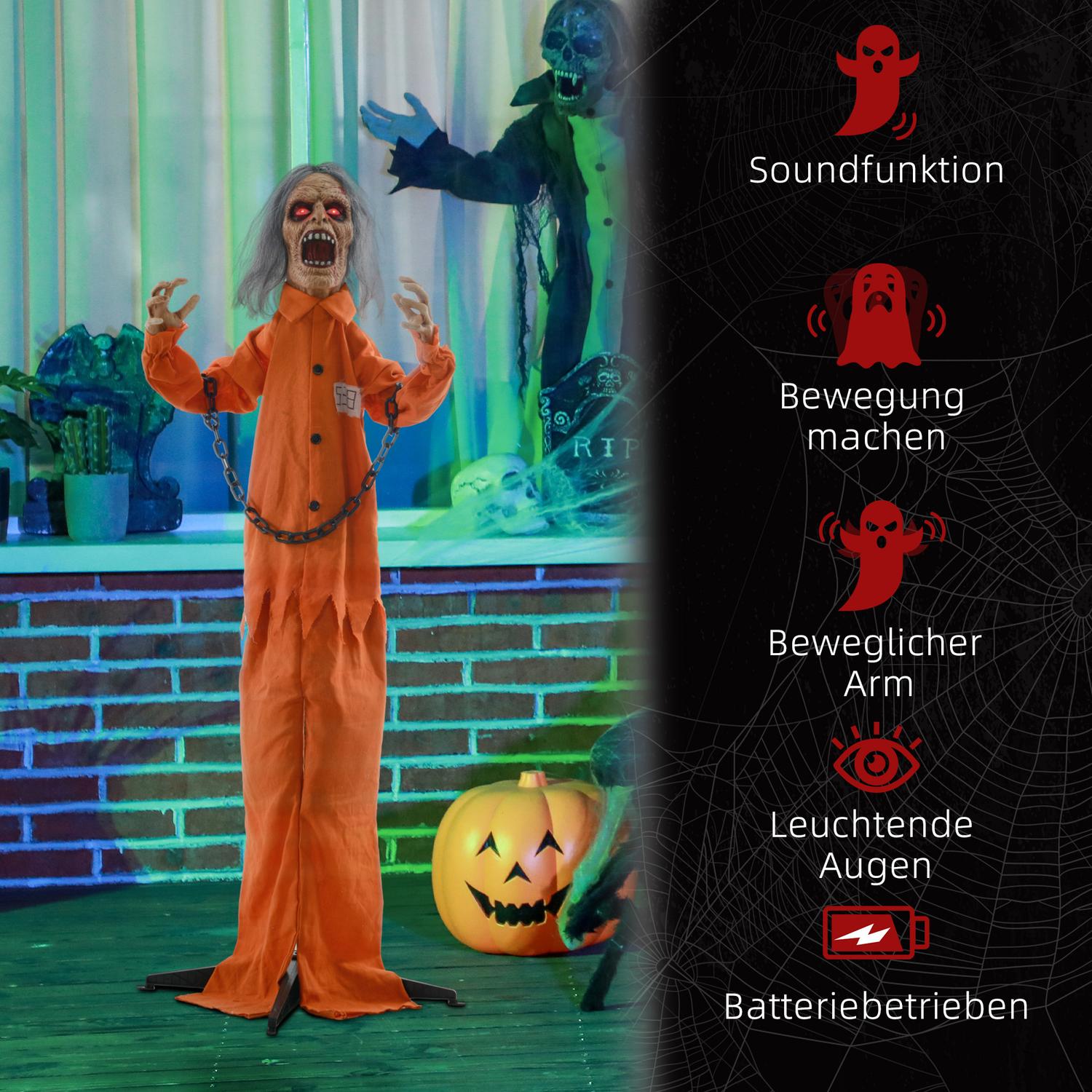 Animerad Halloween-dekoration med ljud- och ljuseffekter