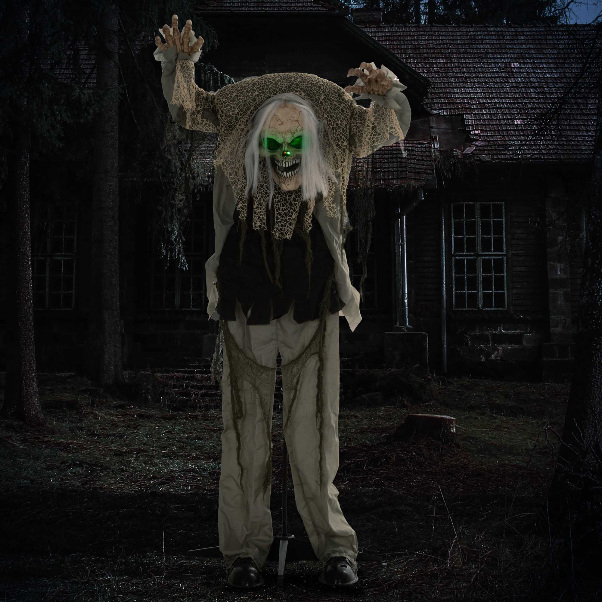 Animerat Halloween-skelettspöke med röda ögon, 160 cm