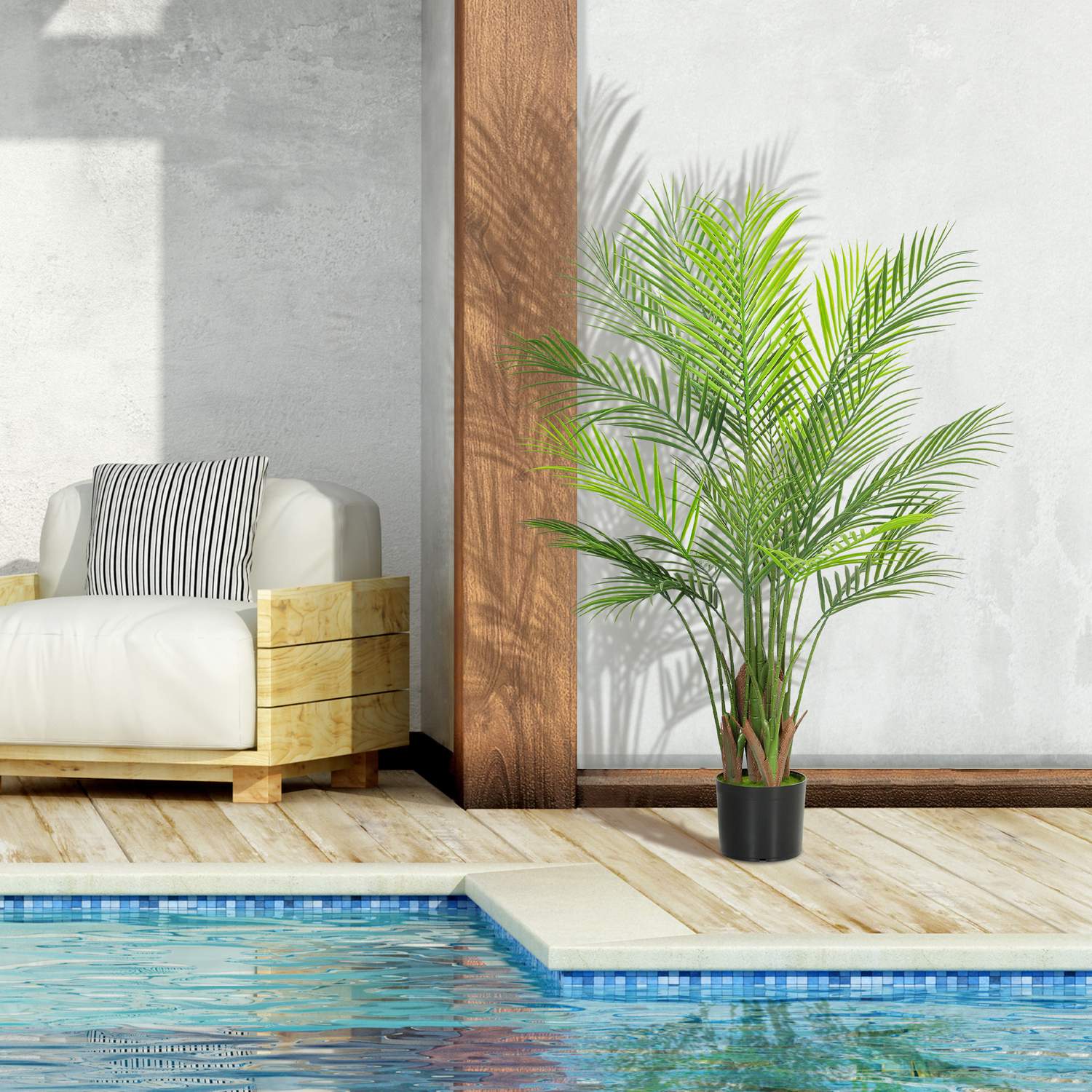 Artificiell Areca-palm, 120 cm, UV-beständig inomhus/utomhus