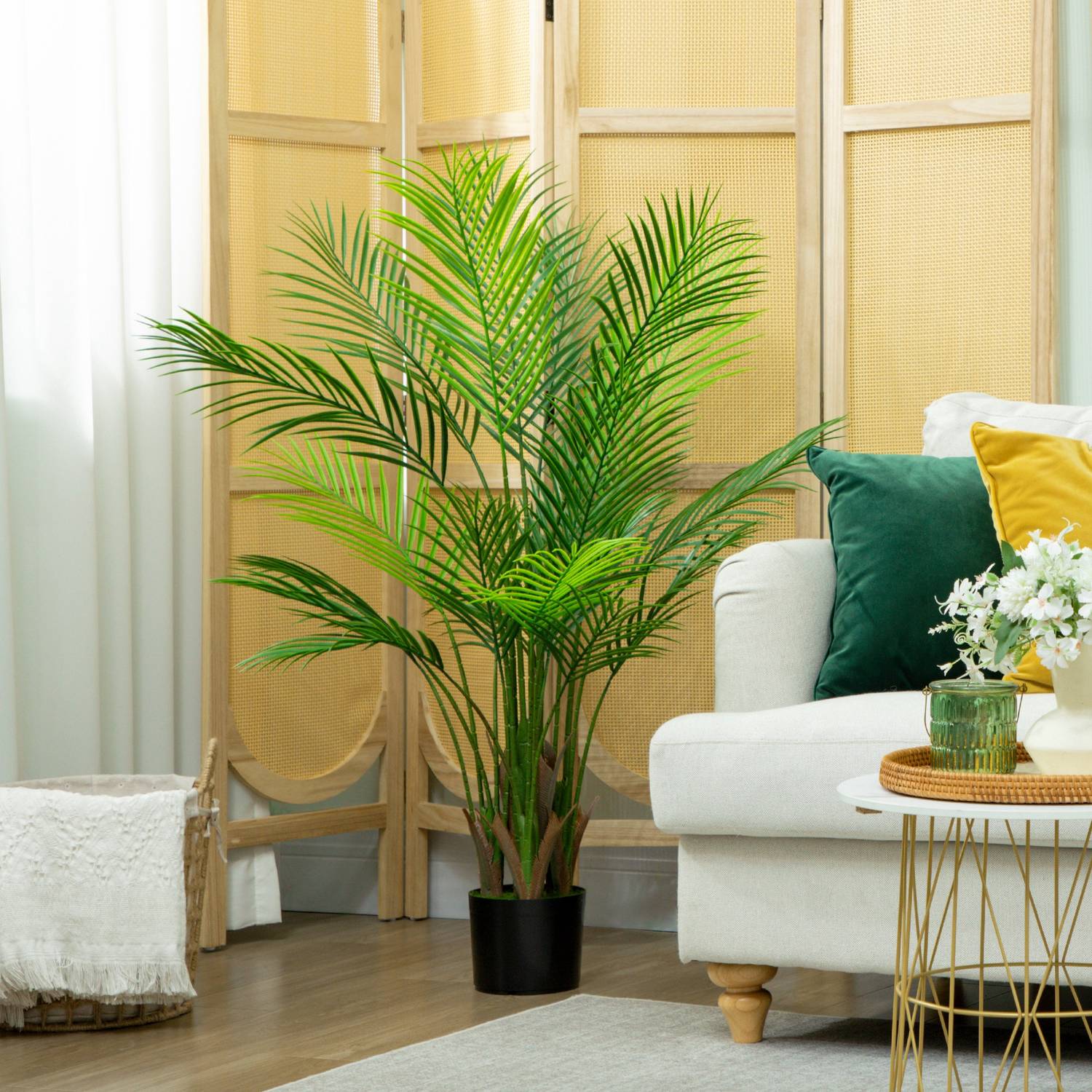 Artificiell Areca-palm, 120 cm, UV-beständig inomhus/utomhus