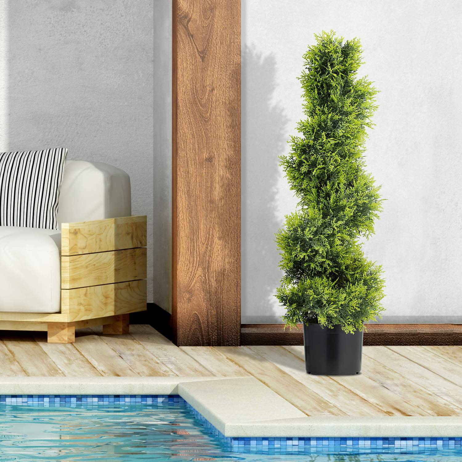 Artificiell spiral topiary träd, 90cm, UV-beständig