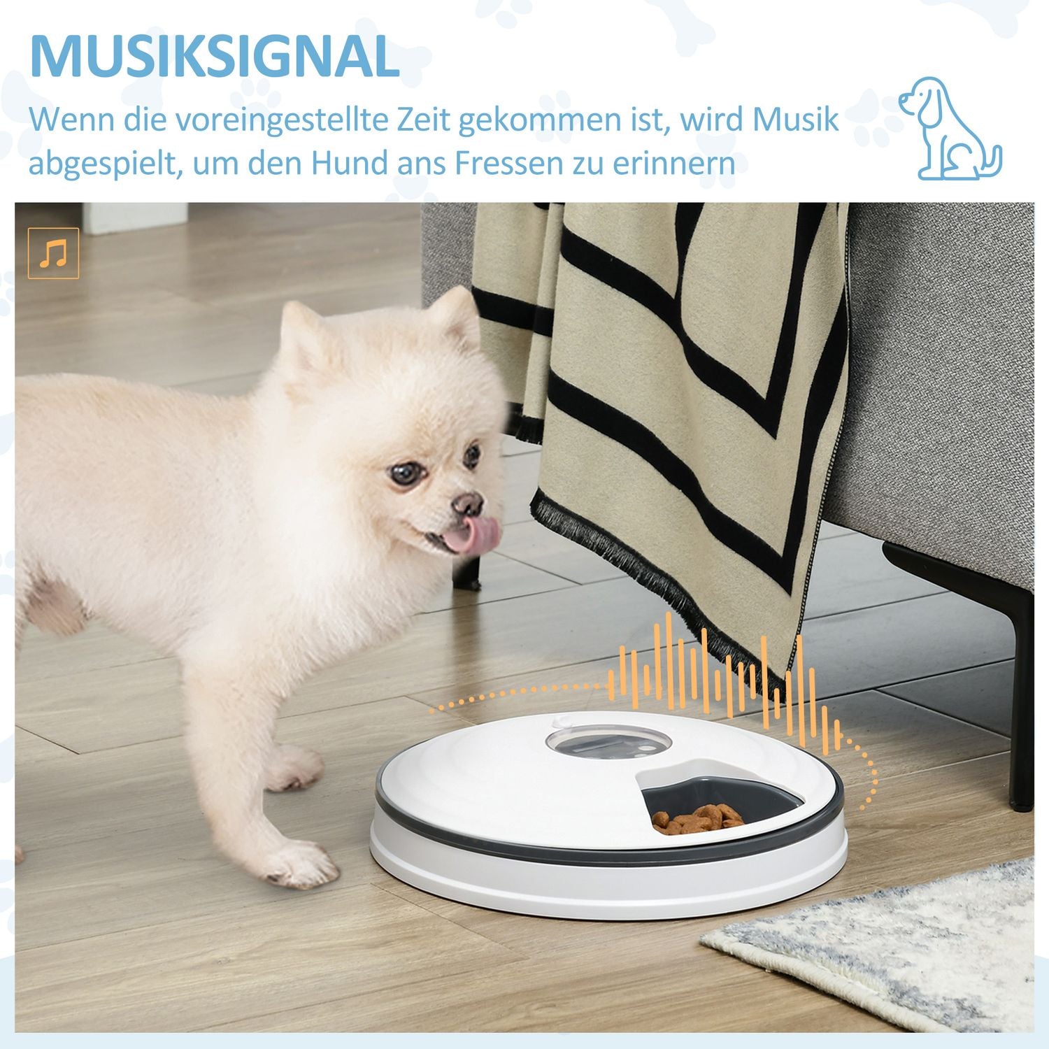 Automatisk husdjursmatare, programmerbar, timer för 6 måltider