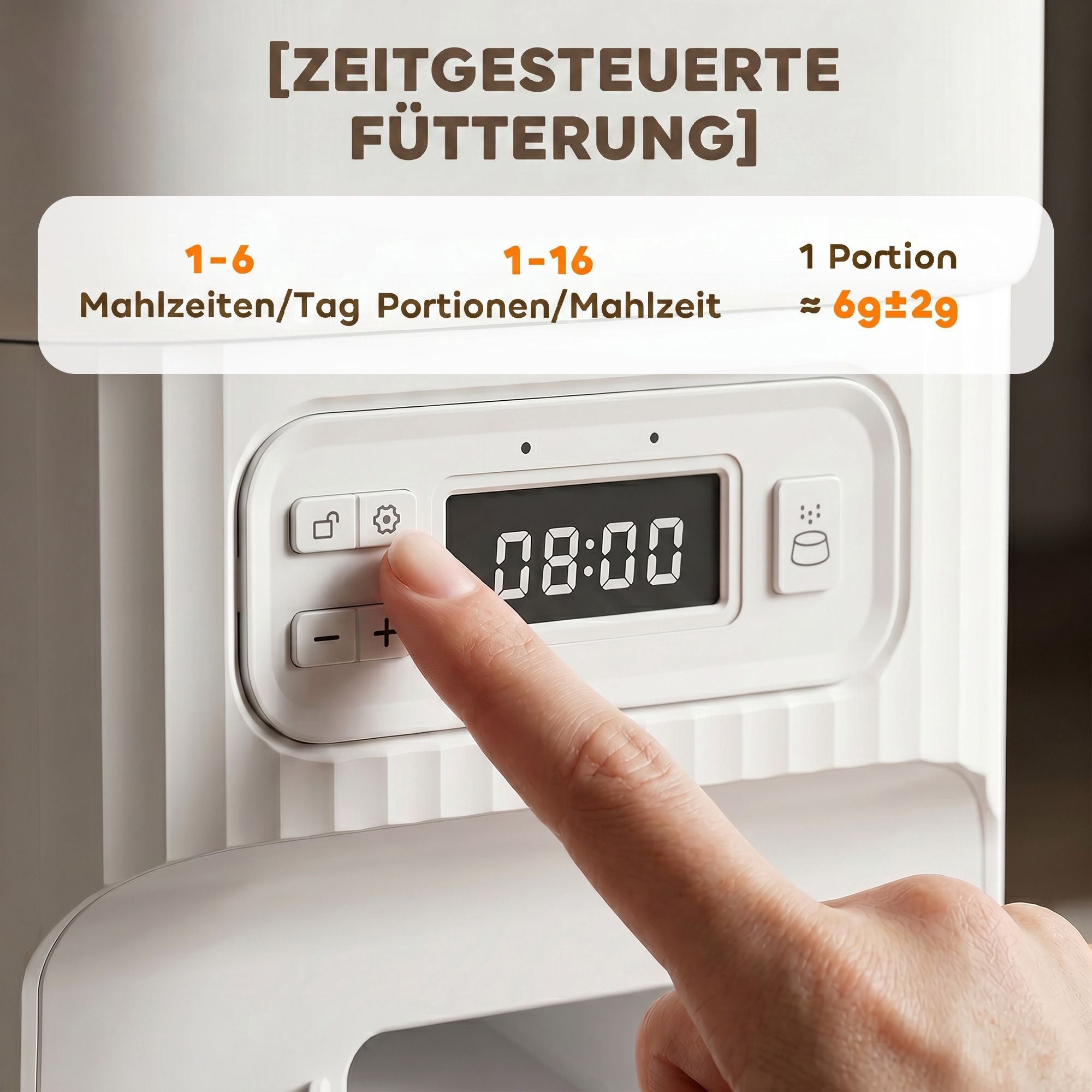 Automatisk kattmatare, 4L timer, 2 rostfria skålar