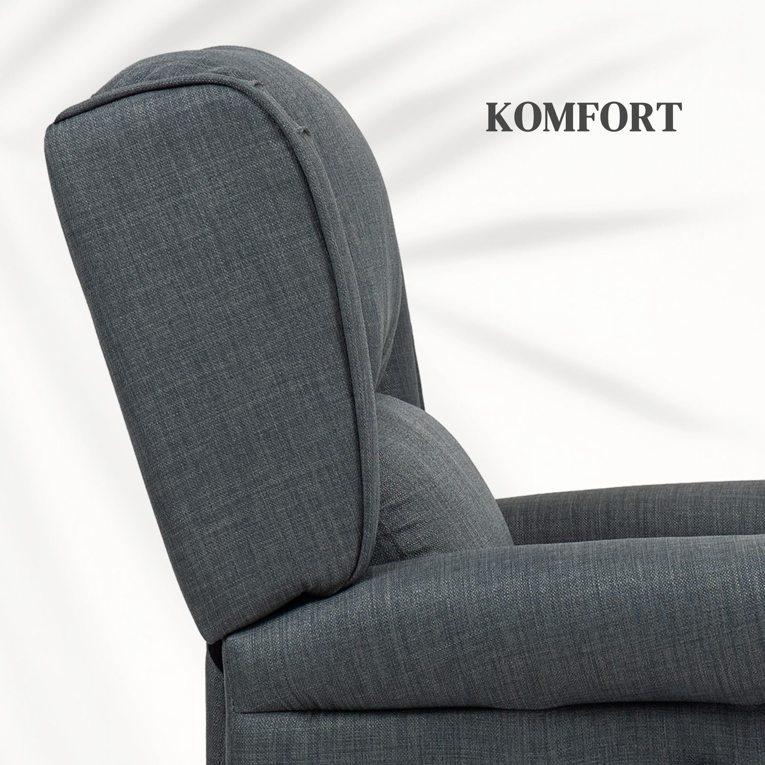 Liggande massagestol med värme, fjärrkontroll, mörkgrå