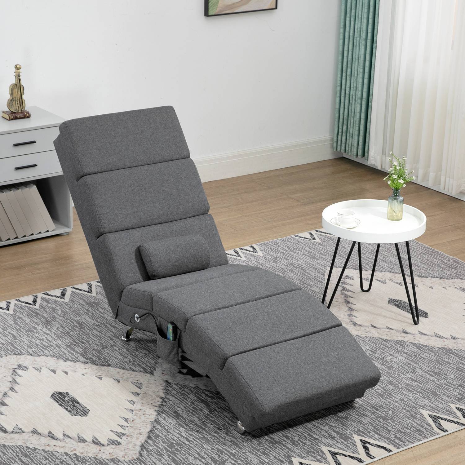Elektrisk massagestol, hopfällbar med fjärrkontroll